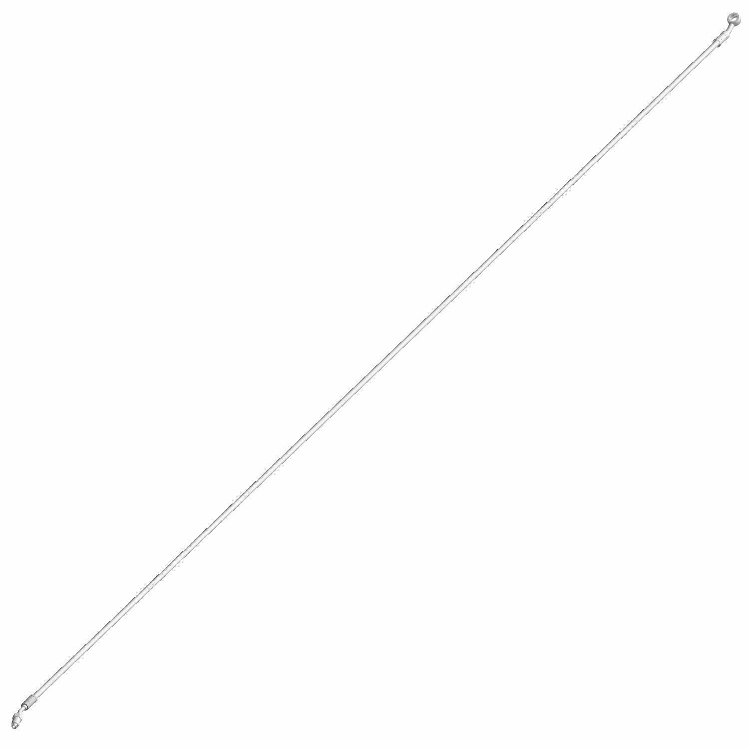 Silver metal brake line with threaded fittings on both ends for Polaris UTVs.