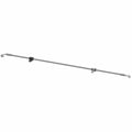 Silver metal front left brake line for Polaris Ranger with mounting brackets and fittings.