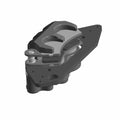 Black metal left brake caliper with grooved design and mounting bracket for Polaris UTV.