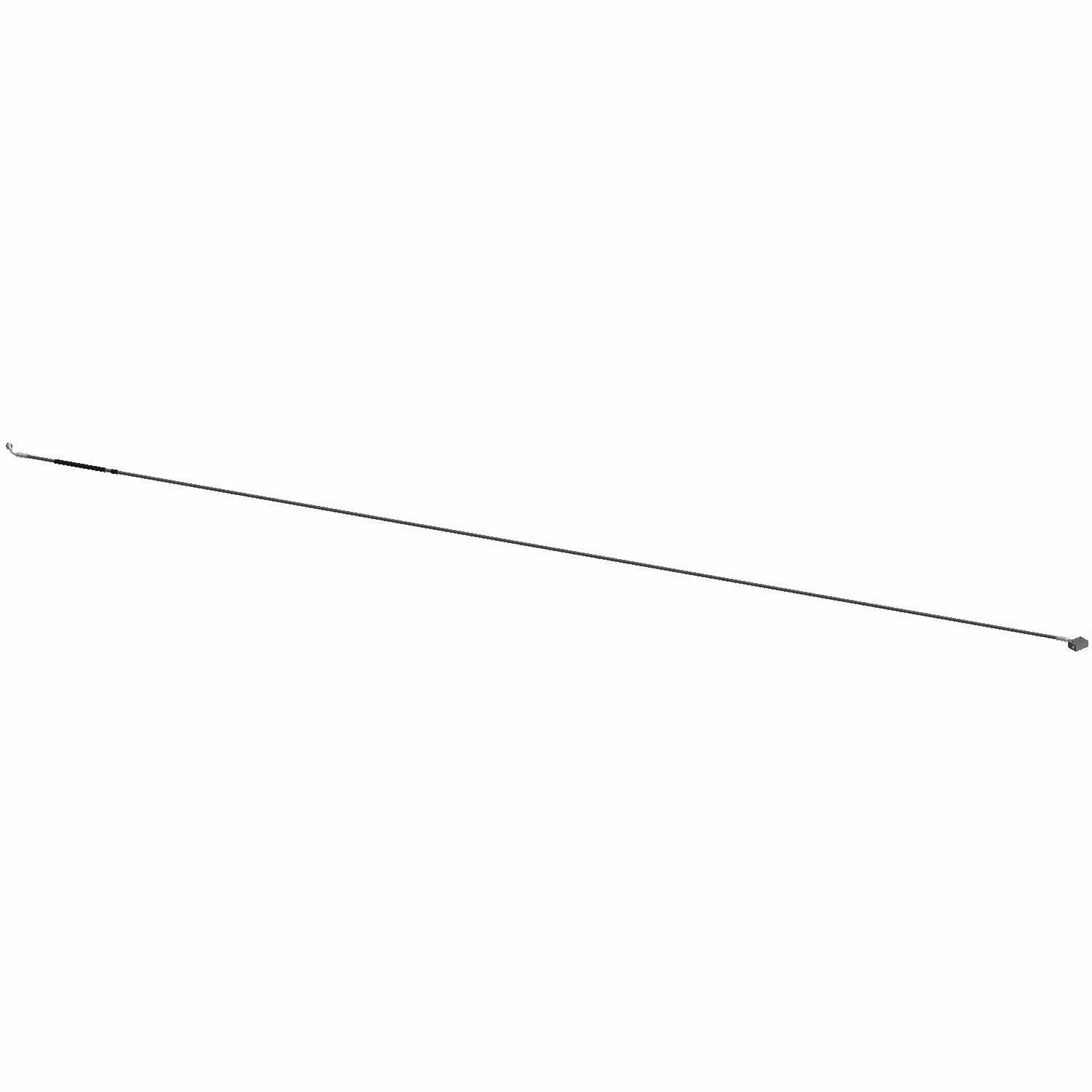 Long thin metal brake line with threaded fittings on both ends for offroad vehicle use.