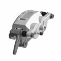 Silver and black metal front brake caliper for Polaris UTV with mounting bolts and lever arm.