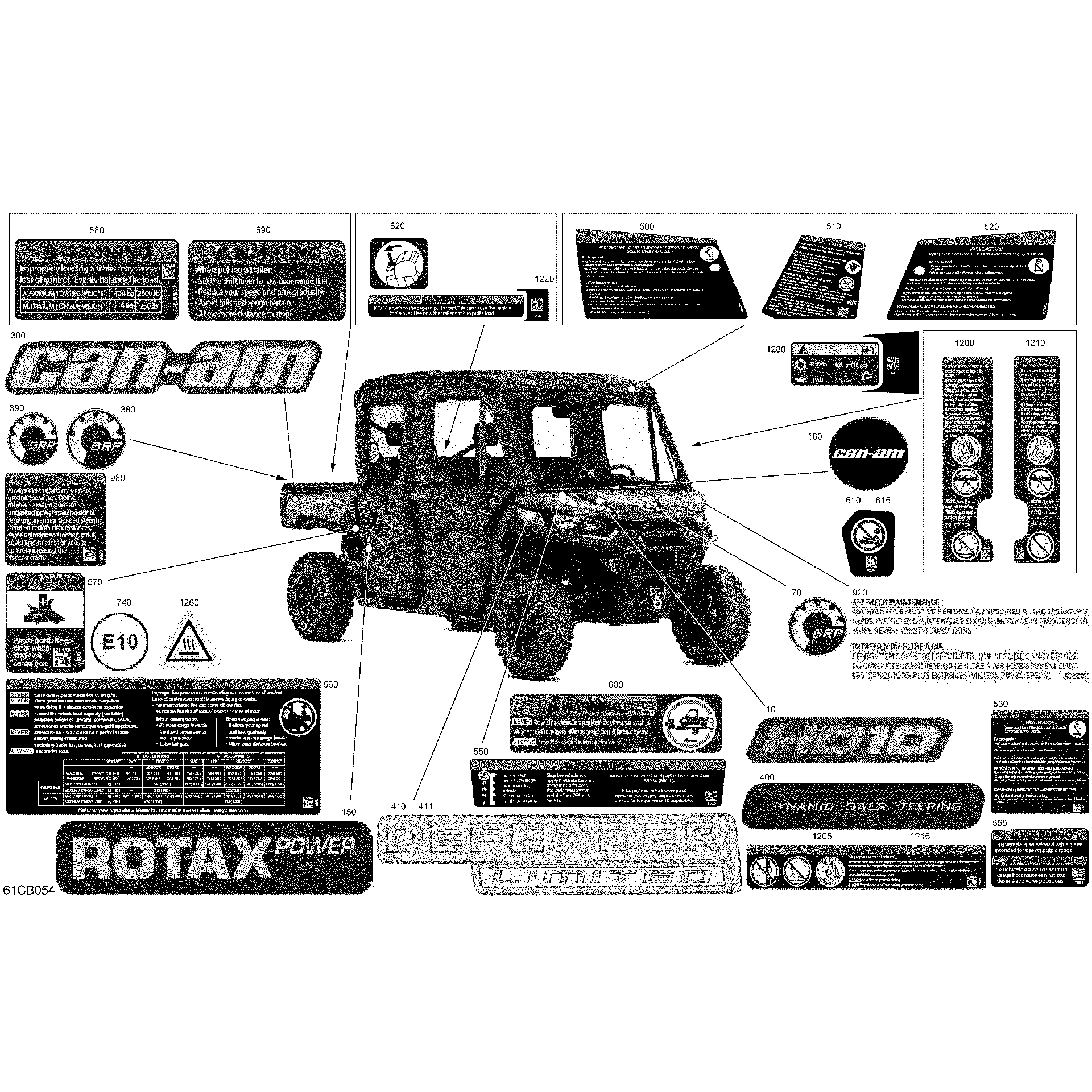 An Image of a Genuine Can-Am Parts Schematic Diagram showing the schematic - BODY - DECALS