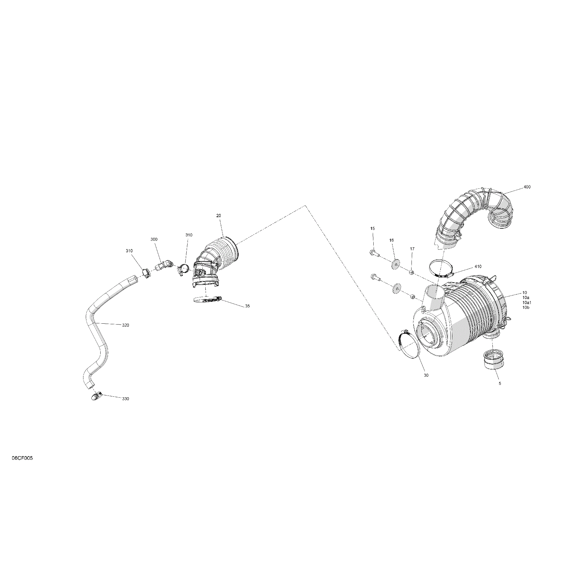 An Image of a Genuine Can-Am Parts Schematic Diagram showing the schematic - ENGINE - AIR INTAKE