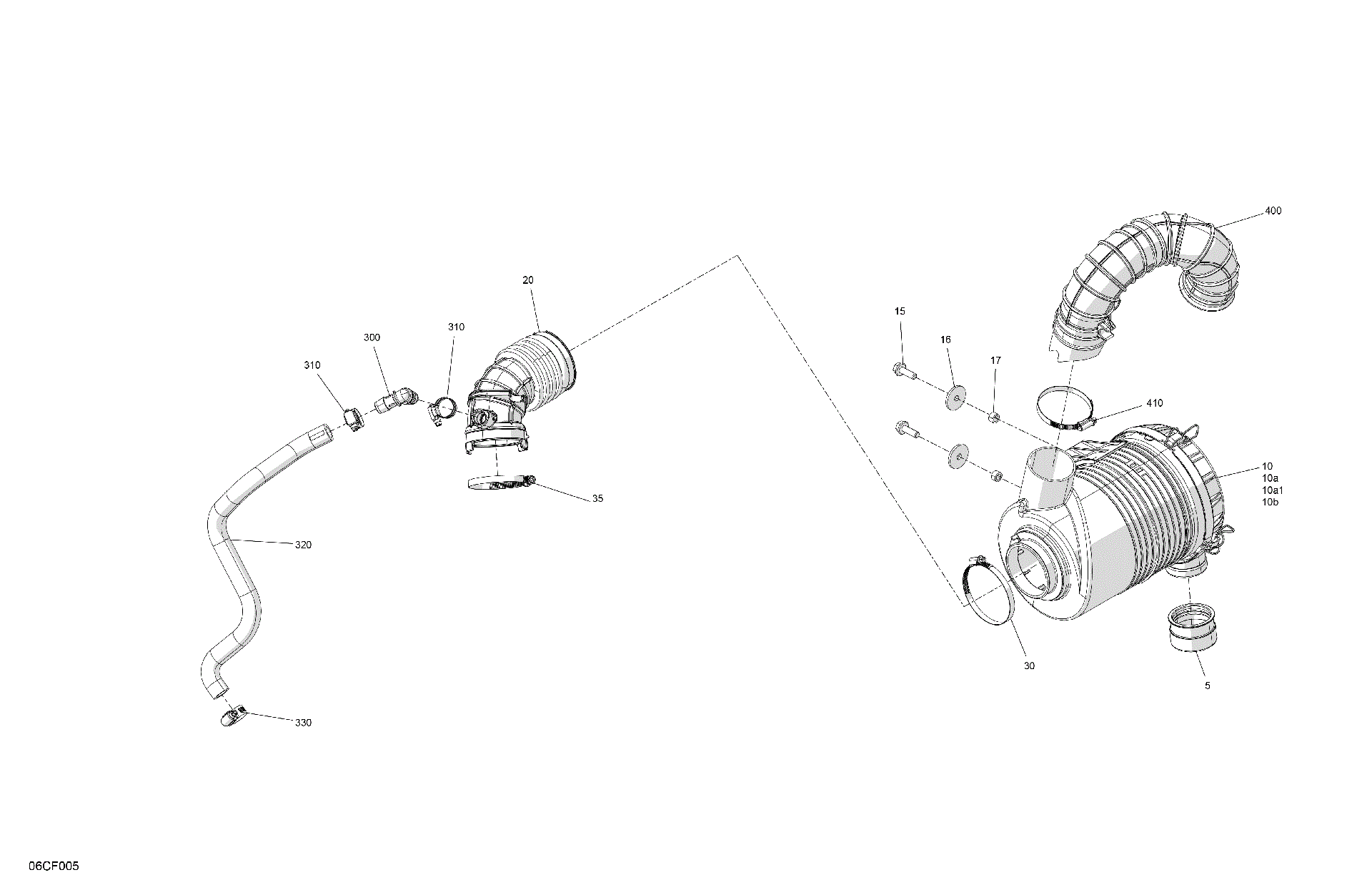 An Image of a Genuine Can-Am Parts Schematic Diagram showing the schematic - ENGINE - AIR INTAKE