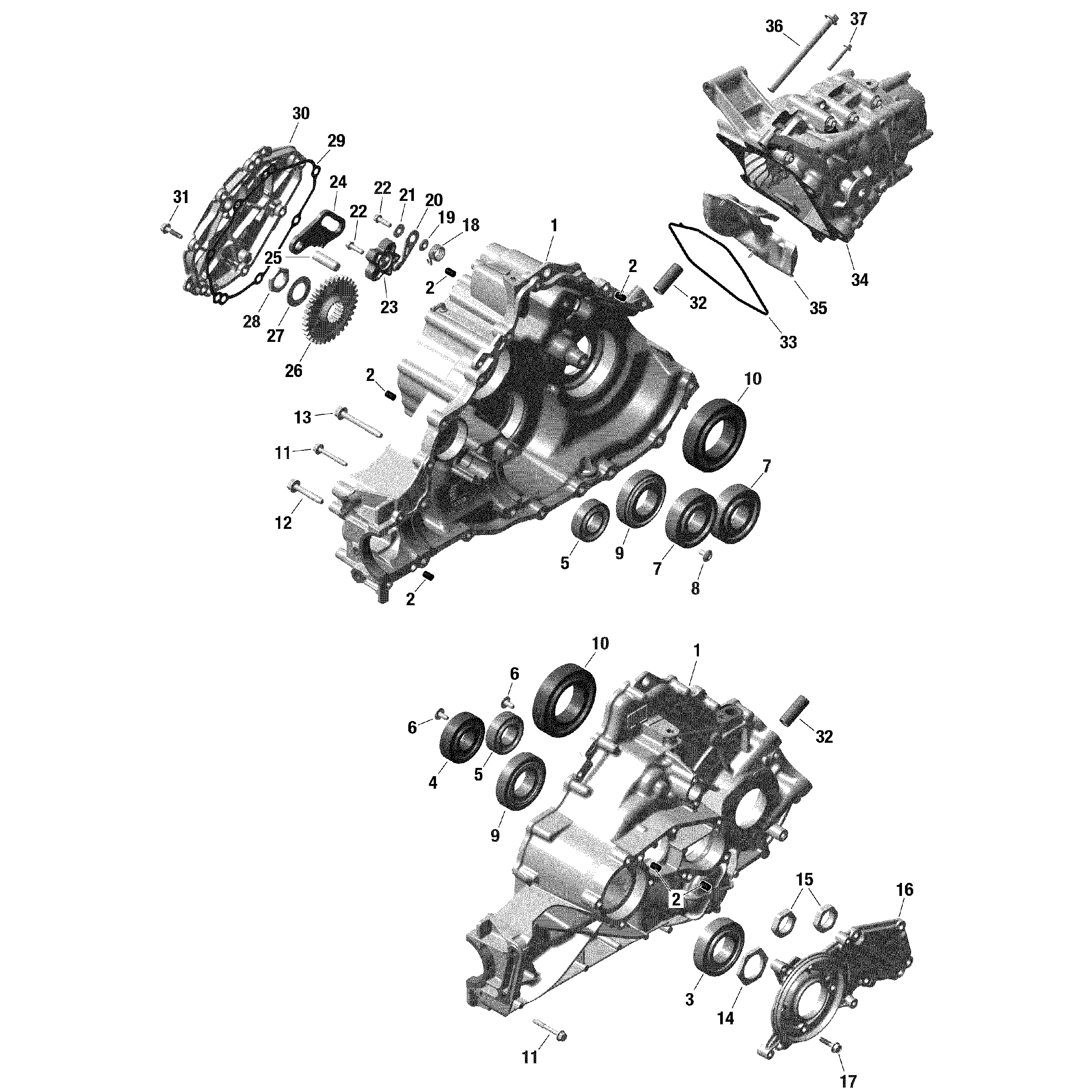 An Image of a Genuine Can-Am Parts Schematic Diagram showing the schematic - GEAR BOX 1- 420686779