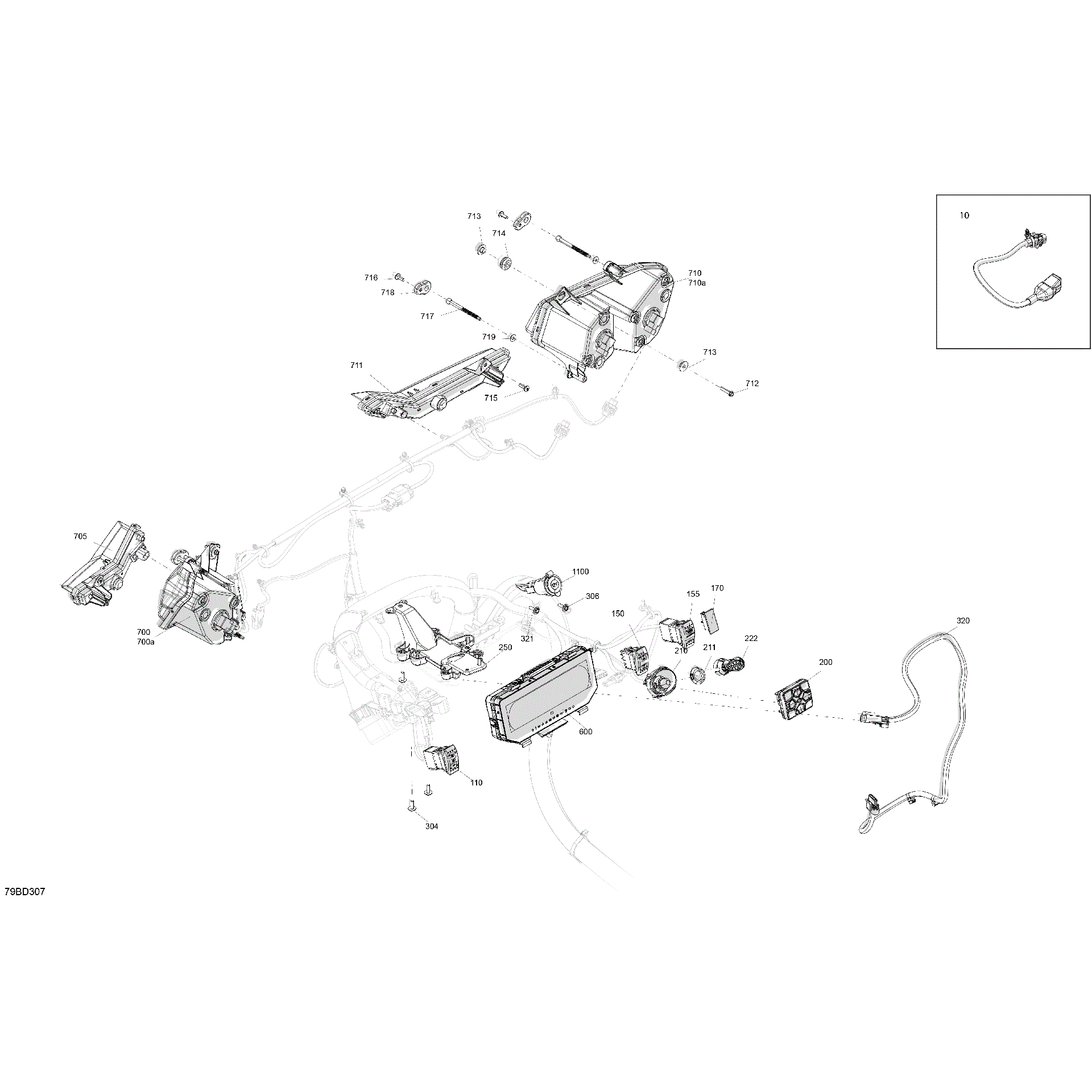 An Image of a Genuine Can-Am Parts Schematic Diagram showing the schematic - ELECTRIC - FRONT SECTION