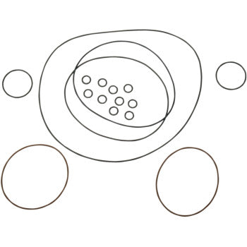 Black rubber O-ring set with various circular and oval sizes for sealing applications.