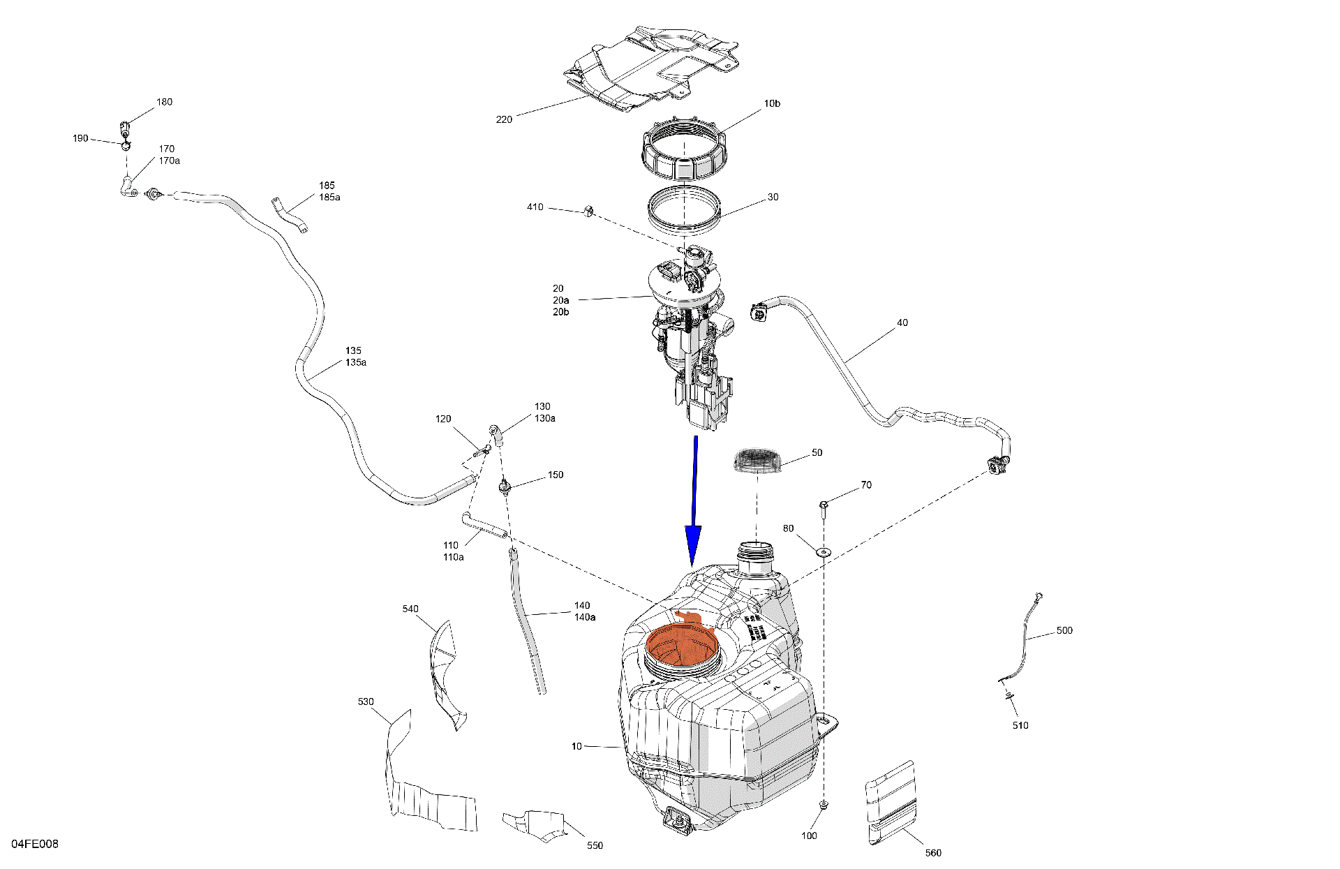 An Image of a Genuine Can-Am Parts Schematic Diagram showing the schematic - ENGINE - FUEL