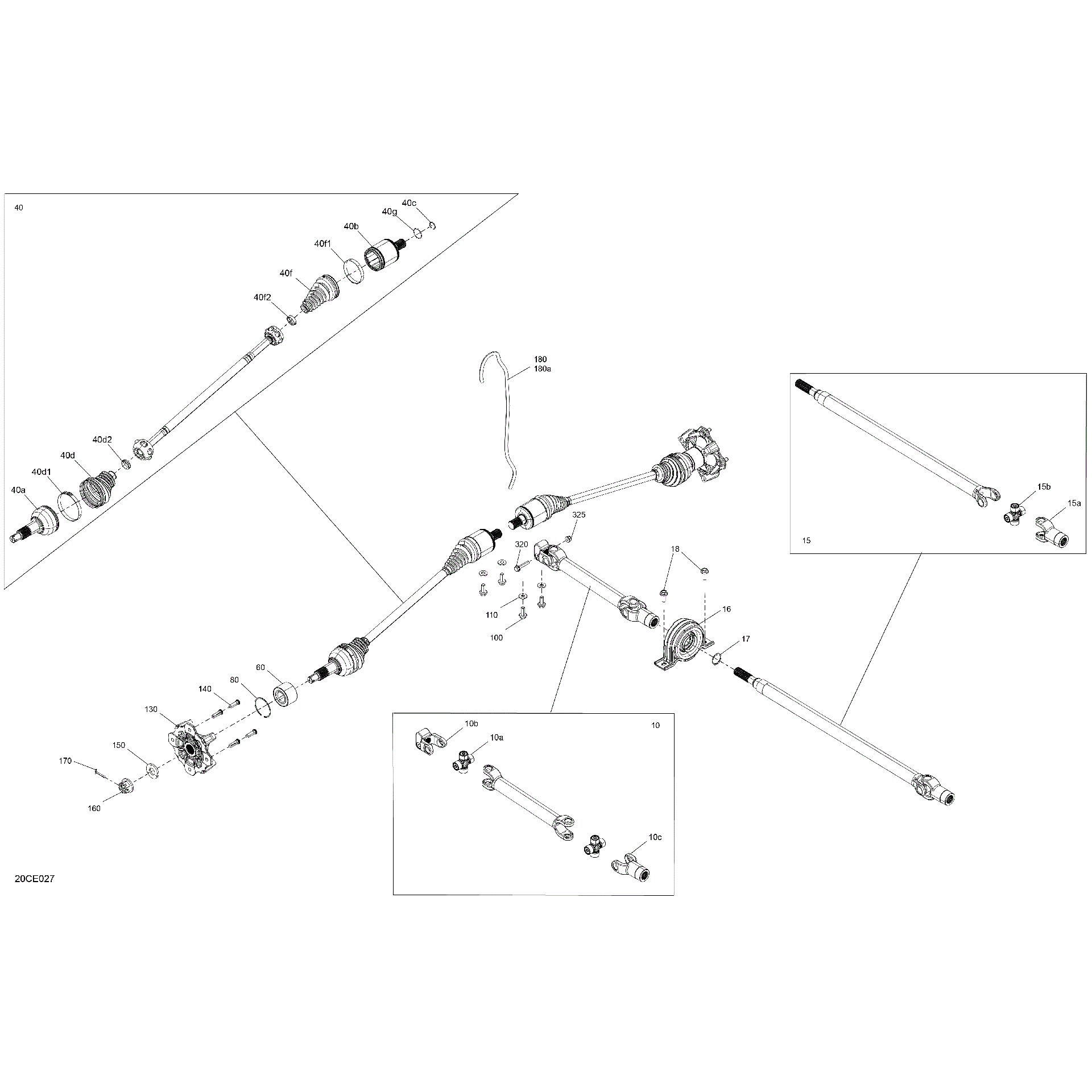 An Image of a Genuine Can-Am Parts Schematic Diagram showing the schematic - DRIVE - FRONT - COMMON PARTS