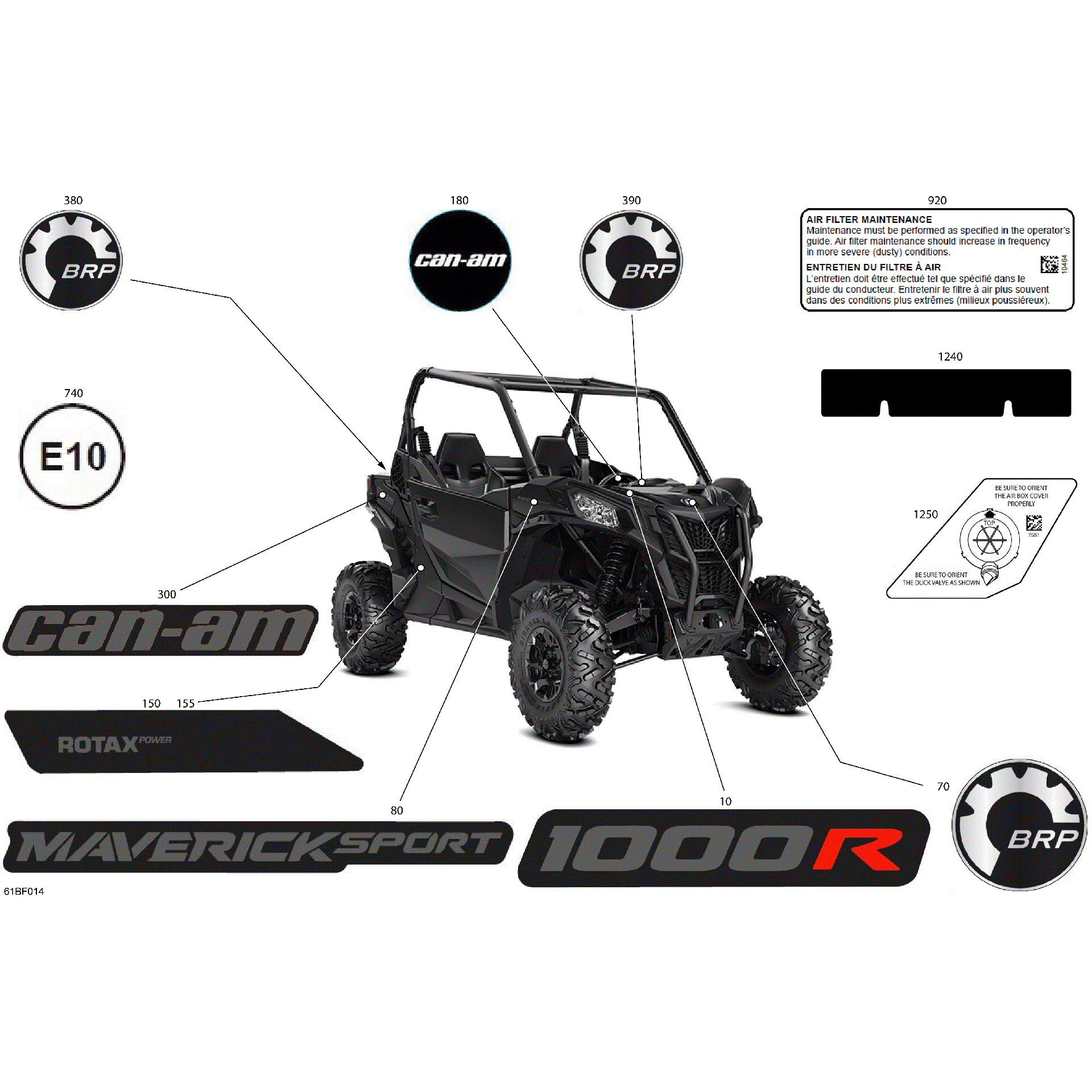 An Image of a Genuine Can-Am Parts Schematic Diagram showing the schematic - BODY - DECALS