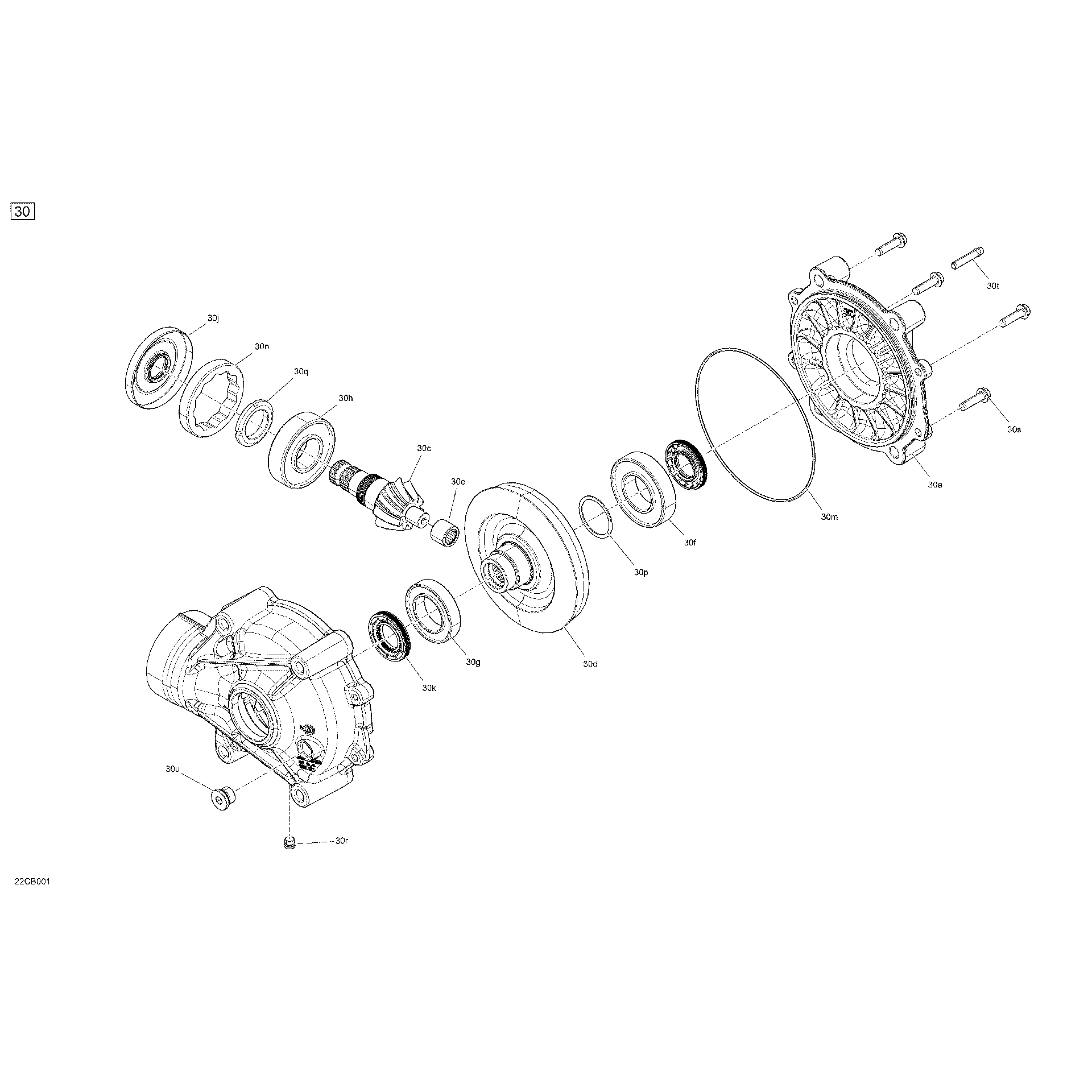 An Image of a Genuine Can-Am Parts Schematic Diagram showing the schematic - DRIVE - FINAL DRIVE UNIT