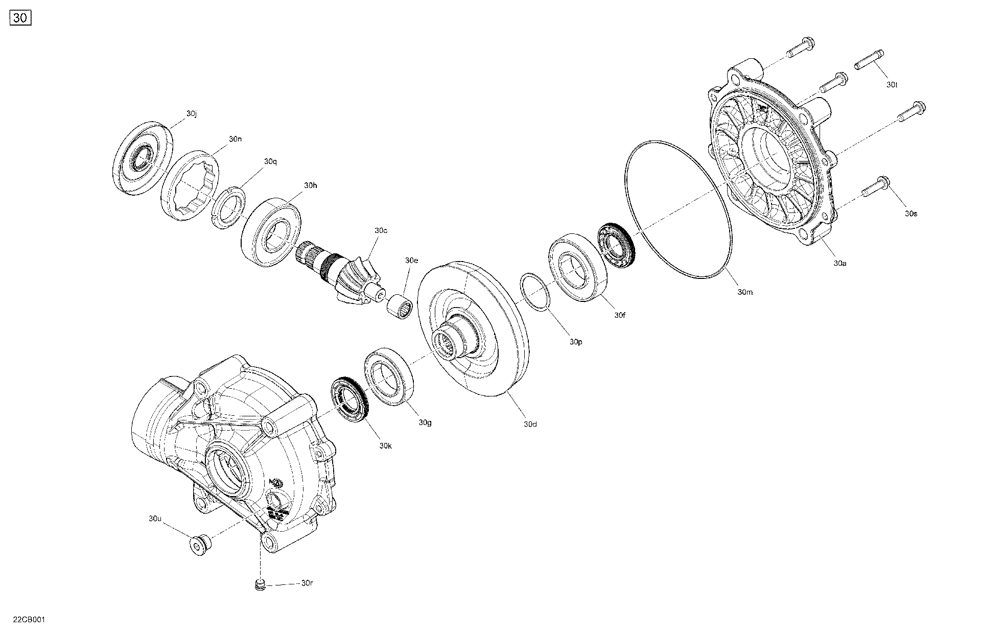 An Image of a Genuine Can-Am Parts Schematic Diagram showing the schematic - DRIVE - FINAL DRIVE UNIT