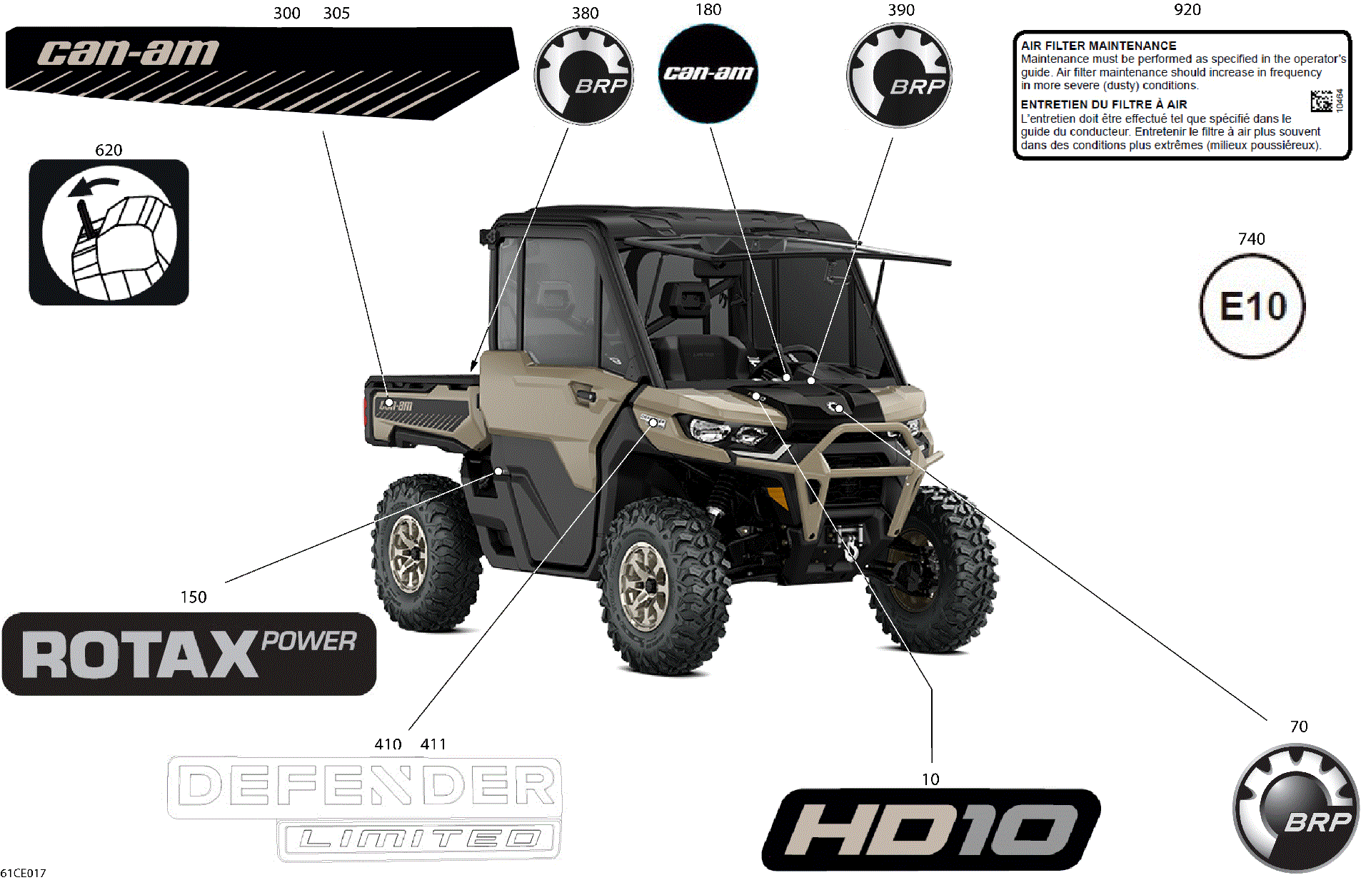 An Image of a Genuine Can-Am Parts Schematic Diagram showing the schematic - BODY - DECALS