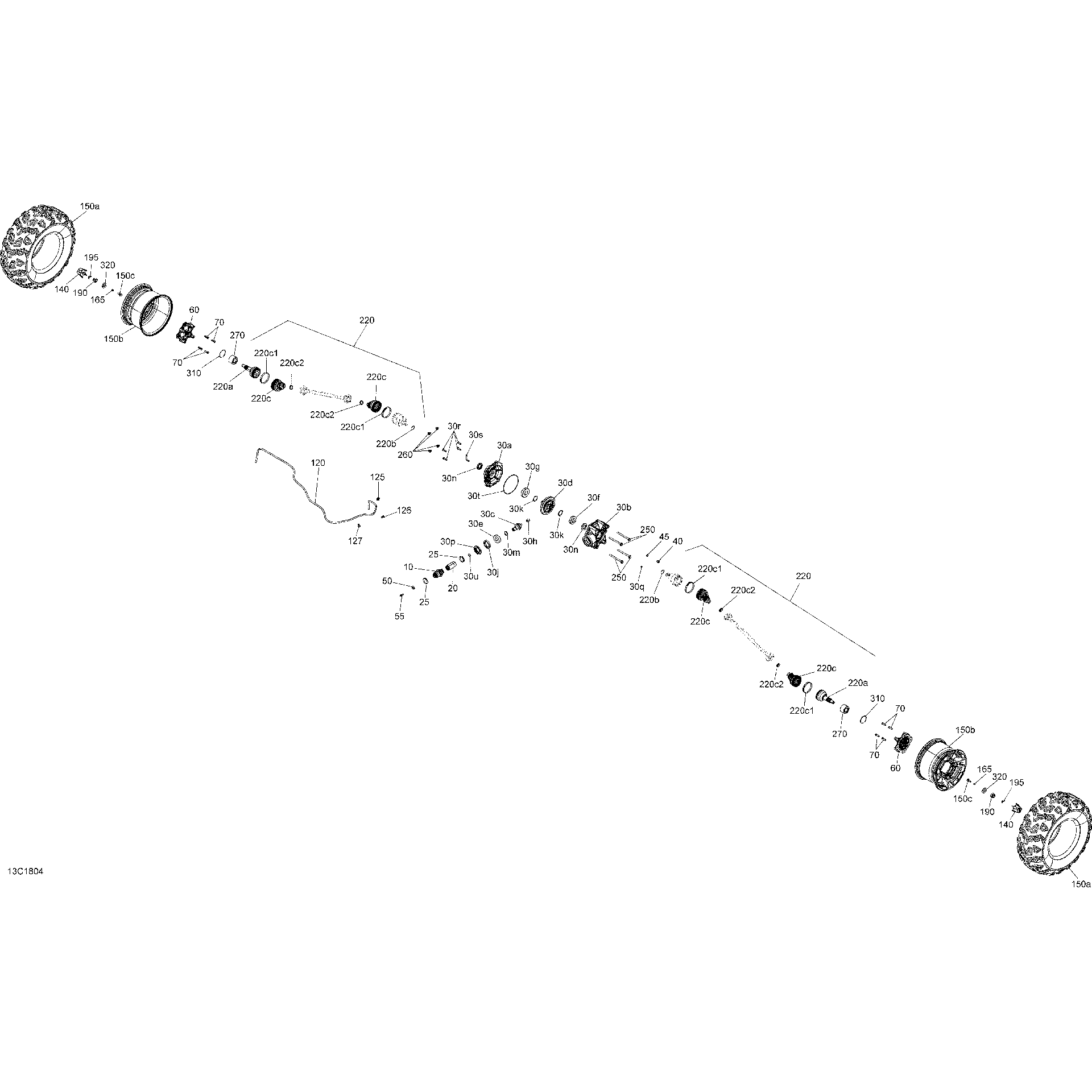 An Image of a Genuine Can-Am Parts Schematic Diagram showing the schematic - REAR DRIVE DEFENDER HD5