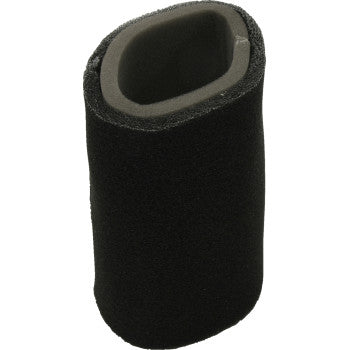 A Yamaha Replacement Air Filter by All Balls, black, cylindrical with a hollow center and smooth surface, displayed upright against a white background—an ideal OEM replacement.