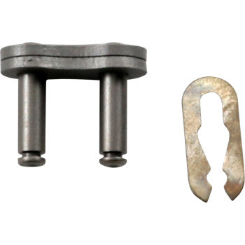 The 428H Drive Chain Clip Connecting Link by Parts Unlimited, made in Taiwan, is shown on a white background with a two-pin master link and a keyhole-shaped clip.