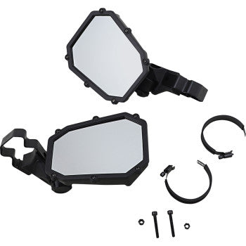 Elite Pro Side View Mirror Octagon Black by Moose Offroad