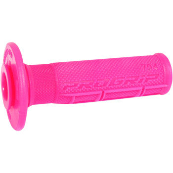 The 794 Single Density MX Grips Fluorescent Pink by Pro Grip features a half waffle design, ideal for 7/8" OD handlebars, shown against a white background.