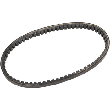 The T.C. Belt by Comet is a black, oval-shaped rubber timing belt with evenly spaced inner teeth and symmetric length, designed for UTV and ATV applications, shown isolated on a white background.