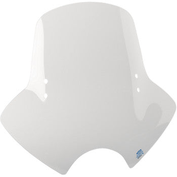 The Demon Windshield - Clear by Memphis Shades features a curved design with a slightly flared bottom edge, shown against a white background.