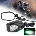 LED Lighted Side Mirrors with Green Ground Lights by Kemimoto