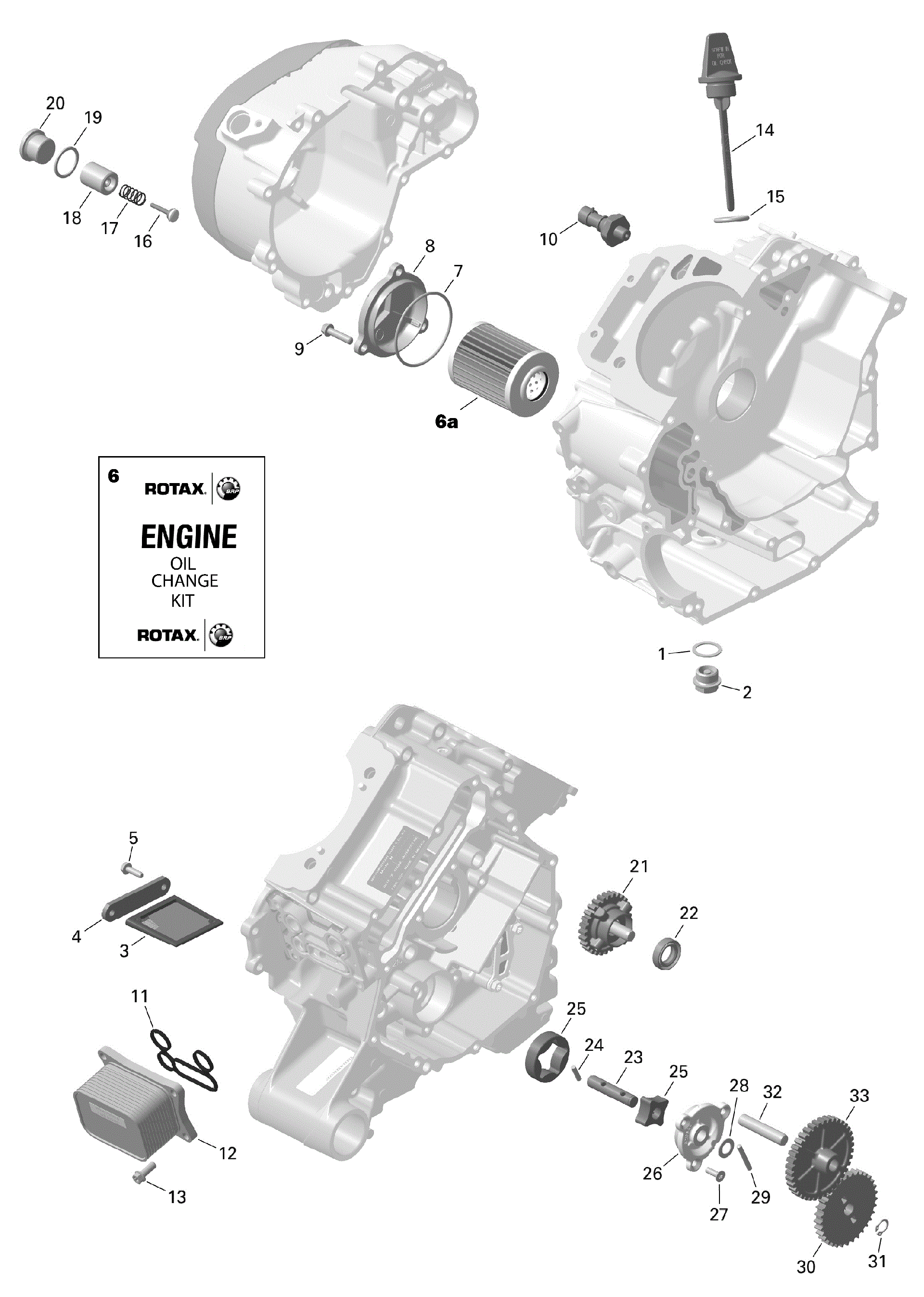 An Image of a Genuine Can-Am Parts Schematic Diagram showing the schematic - ROTAX - ENGINE LUBRICATION