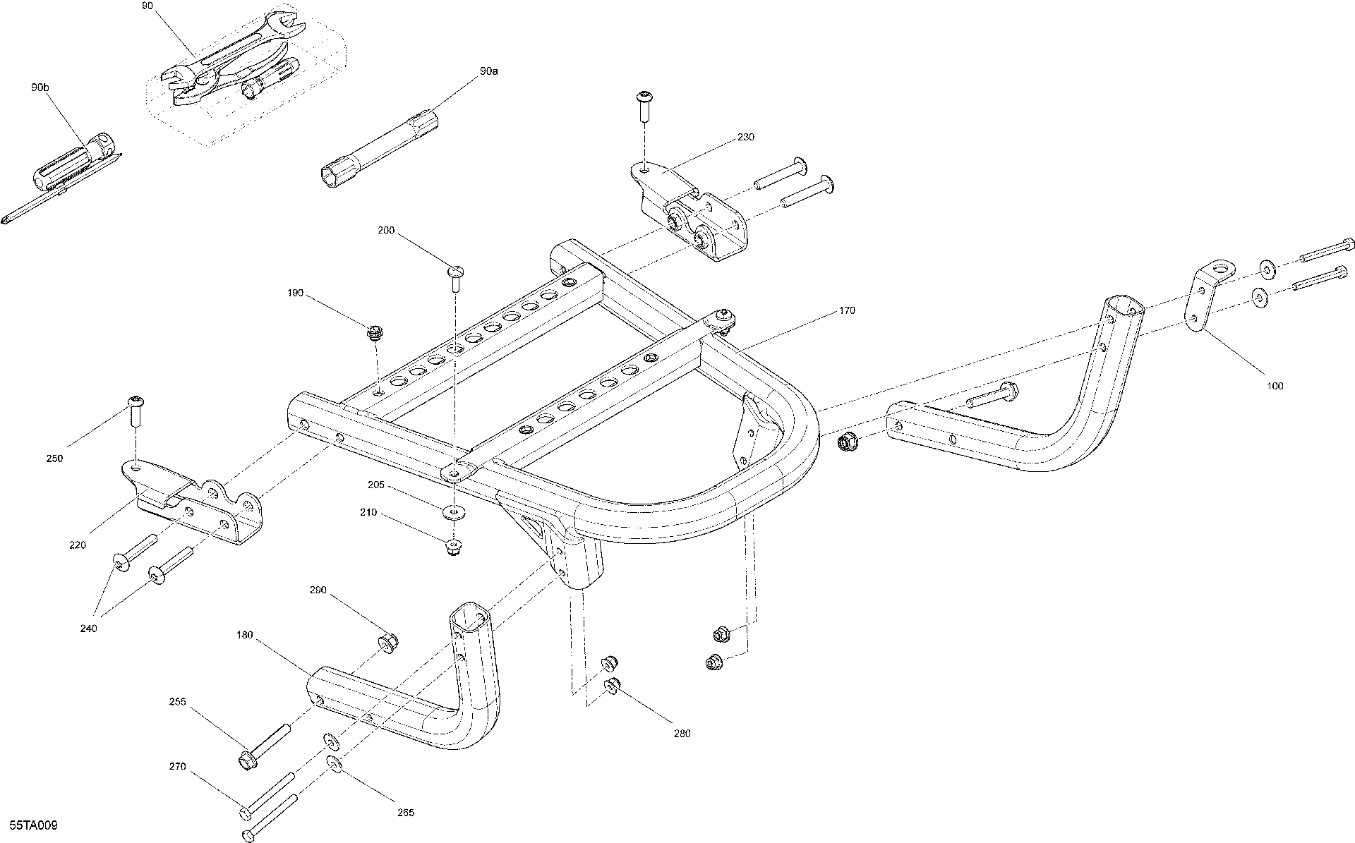 An Image of a Genuine Can-Am Parts Schematic Diagram showing the schematic - BODY - STORAGE TRAY