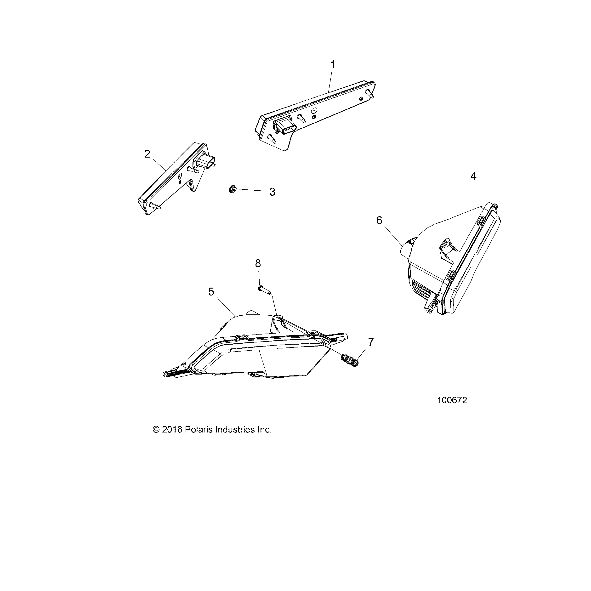 An Image of a Genuine Polaris Parts Schematic Diagram showing the schematic - ELECTRICAL: HEADLIGHTS TAILLIGHTS and BULBS - 2018 POLARIS ACE 900 EPS XC