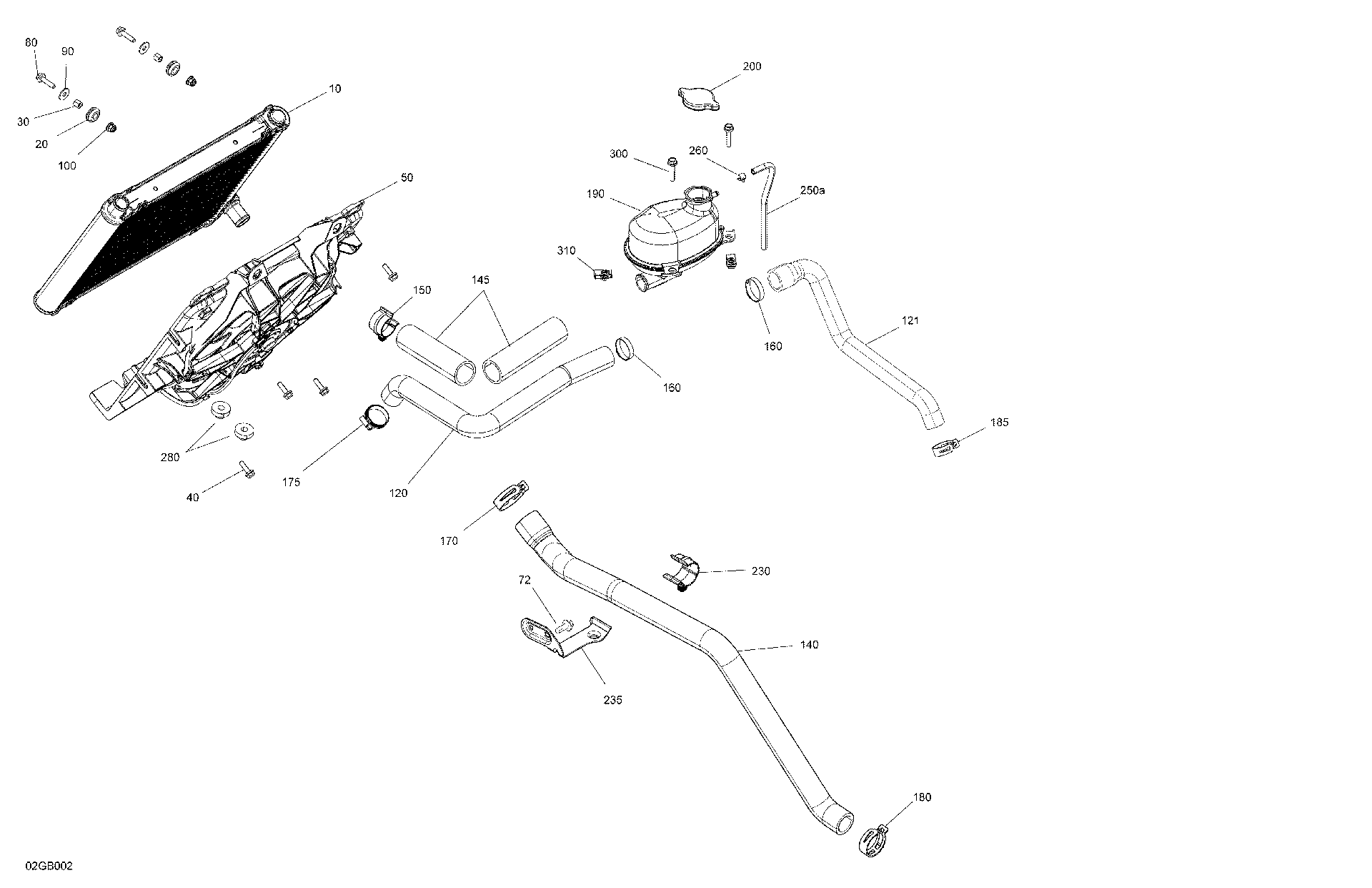 An Image of a Genuine Can-Am Parts Schematic Diagram showing the schematic - ENGINE - COOLING