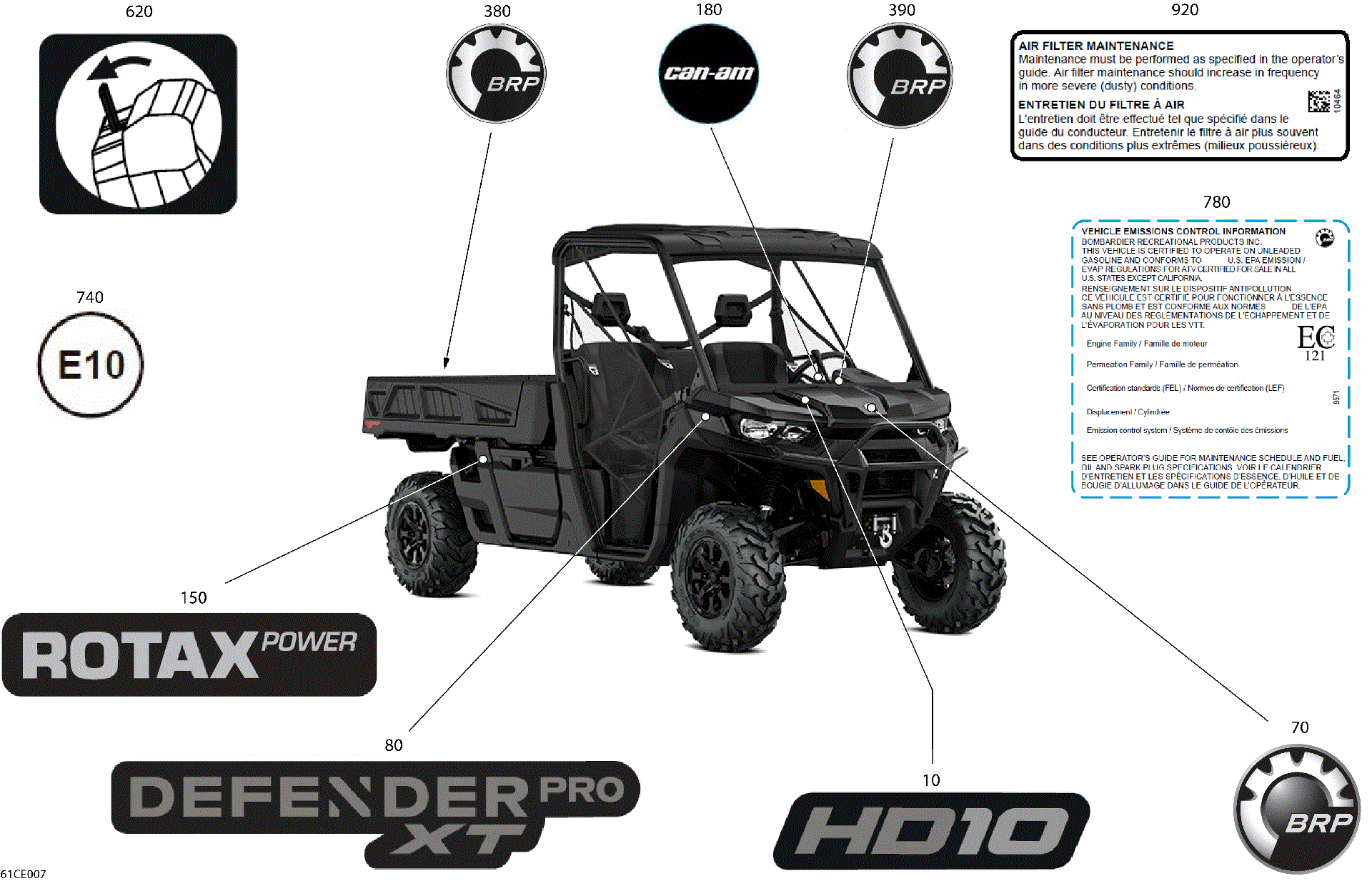 An Image of a Genuine Can-Am Parts Schematic Diagram showing the schematic - BODY - DECALS