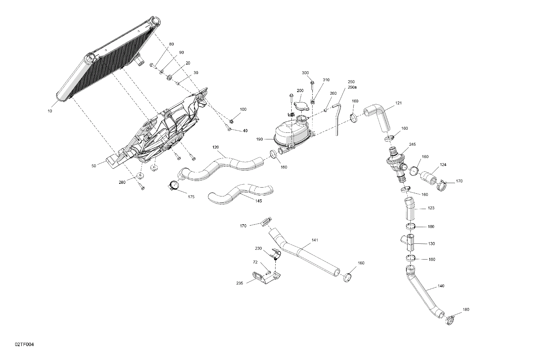 An Image of a Genuine Can-Am Parts Schematic Diagram showing the schematic - ENGINE - COOLING