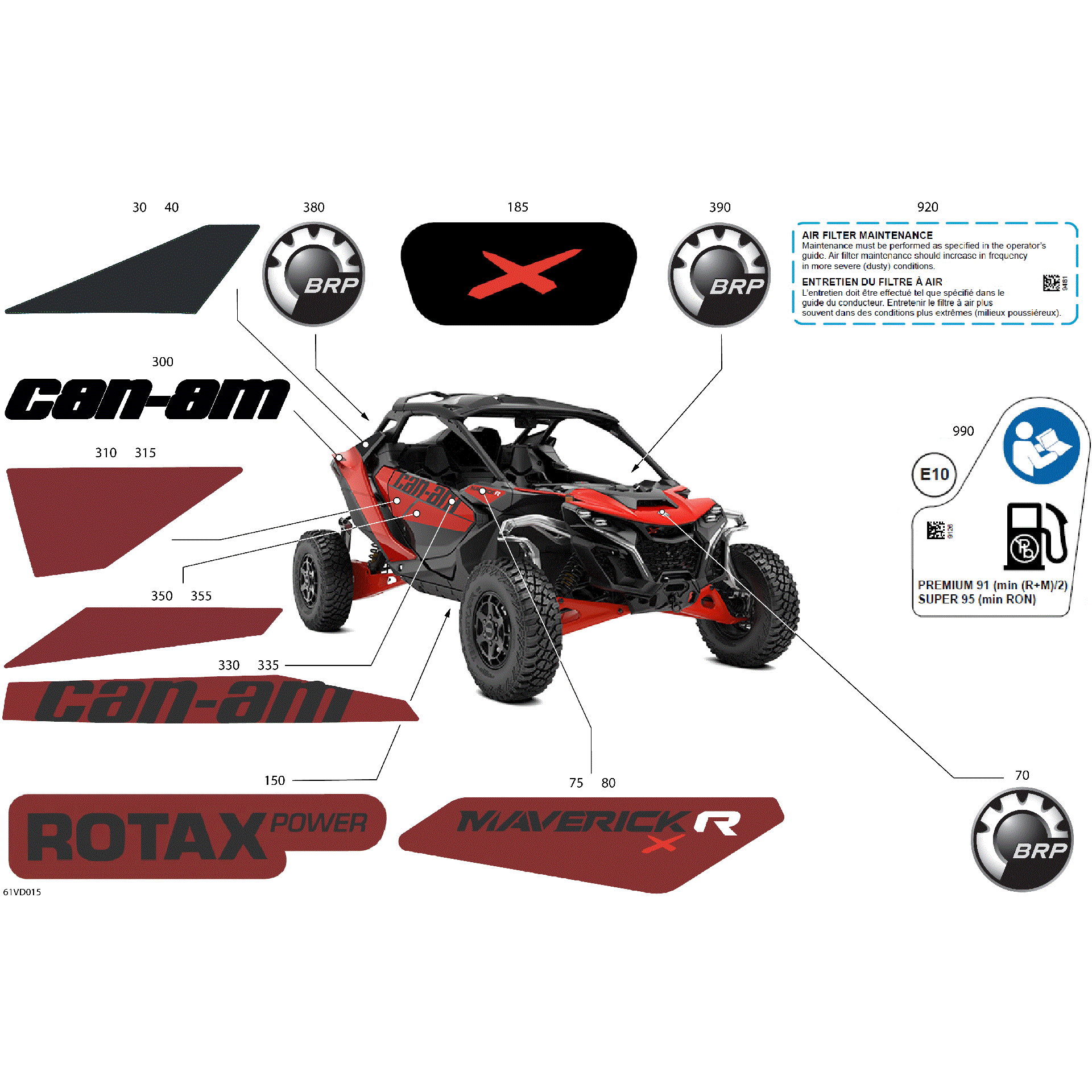 An Image of a Genuine Can-Am Parts Schematic Diagram showing the schematic - BODY - DECALS