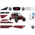 BODY - DECALS - 2024 CAN AM MAVERICK R X - LEGION RED - 77" WIDTH CALI