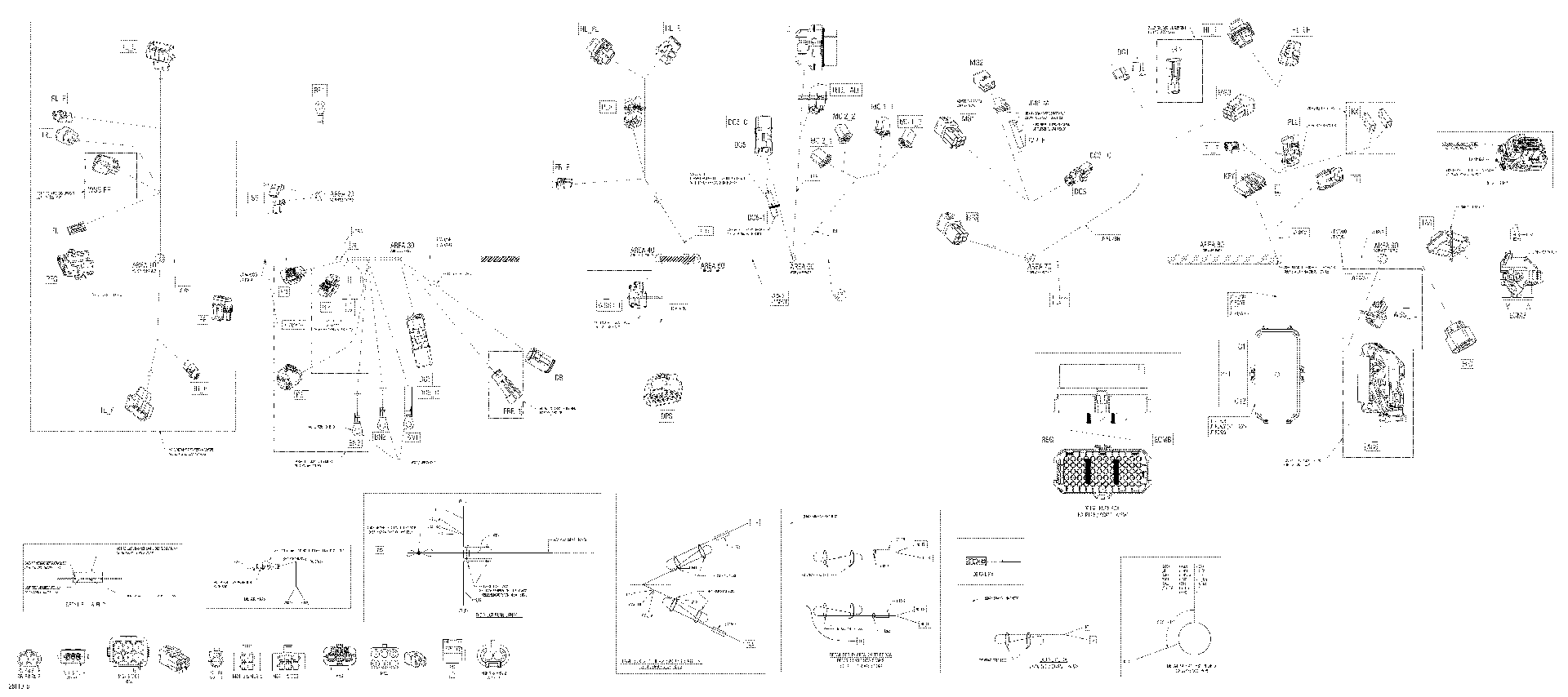 An Image of a Genuine Can-Am Parts Schematic Diagram showing the schematic - MAIN HARNESS - 710006239
