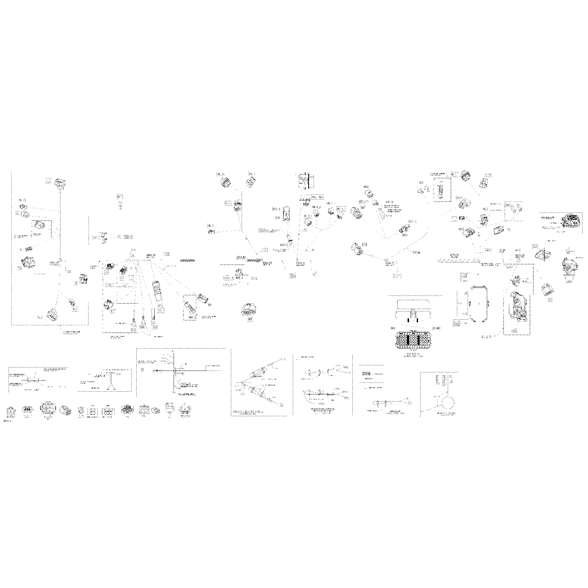 An Image of a Genuine Can-Am Parts Schematic Diagram showing the schematic - MAIN HARNESS - 710006239