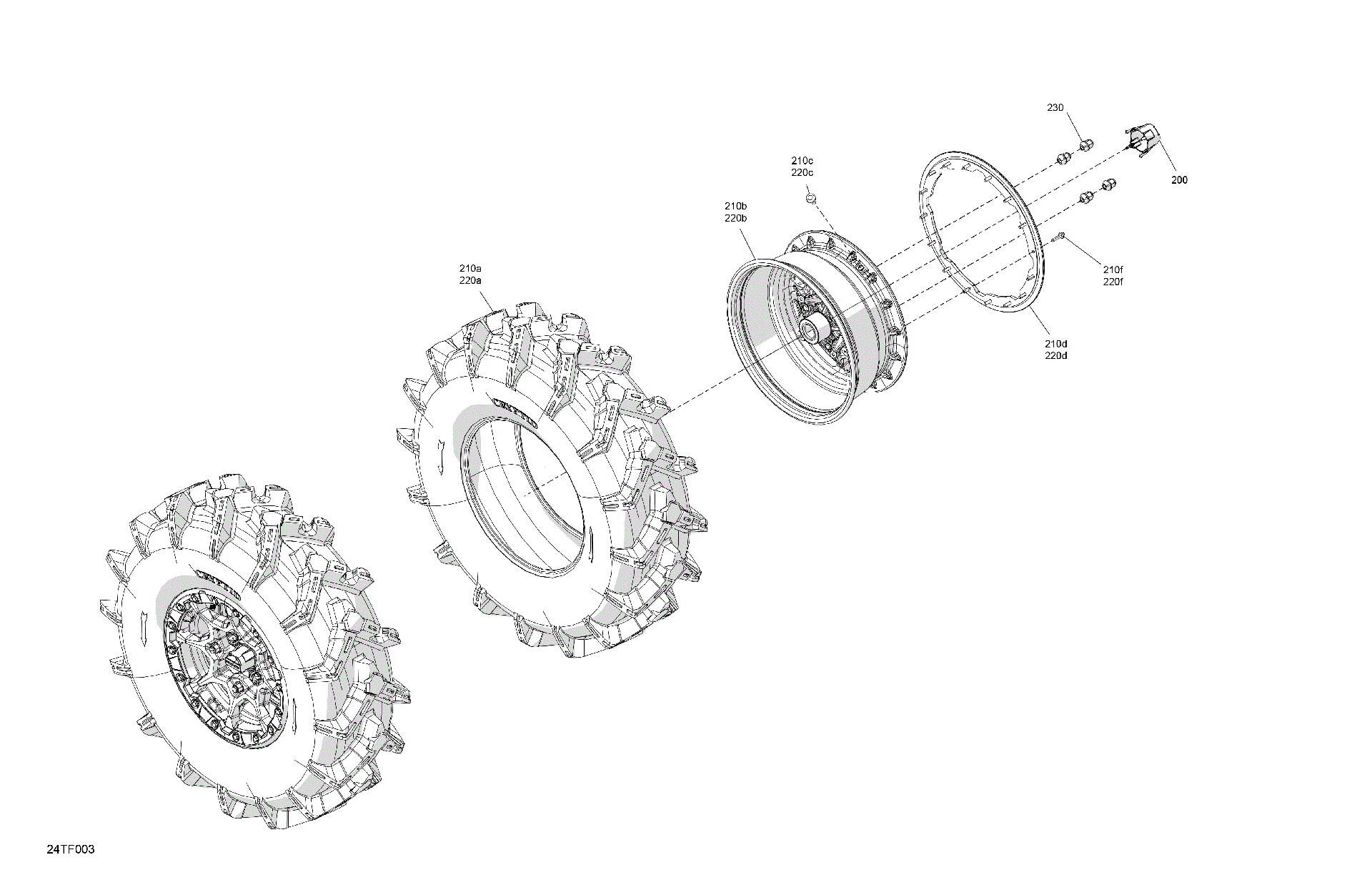An Image of a Genuine Can-Am Parts Schematic Diagram showing the schematic - DRIVE - FRONT WHEELS