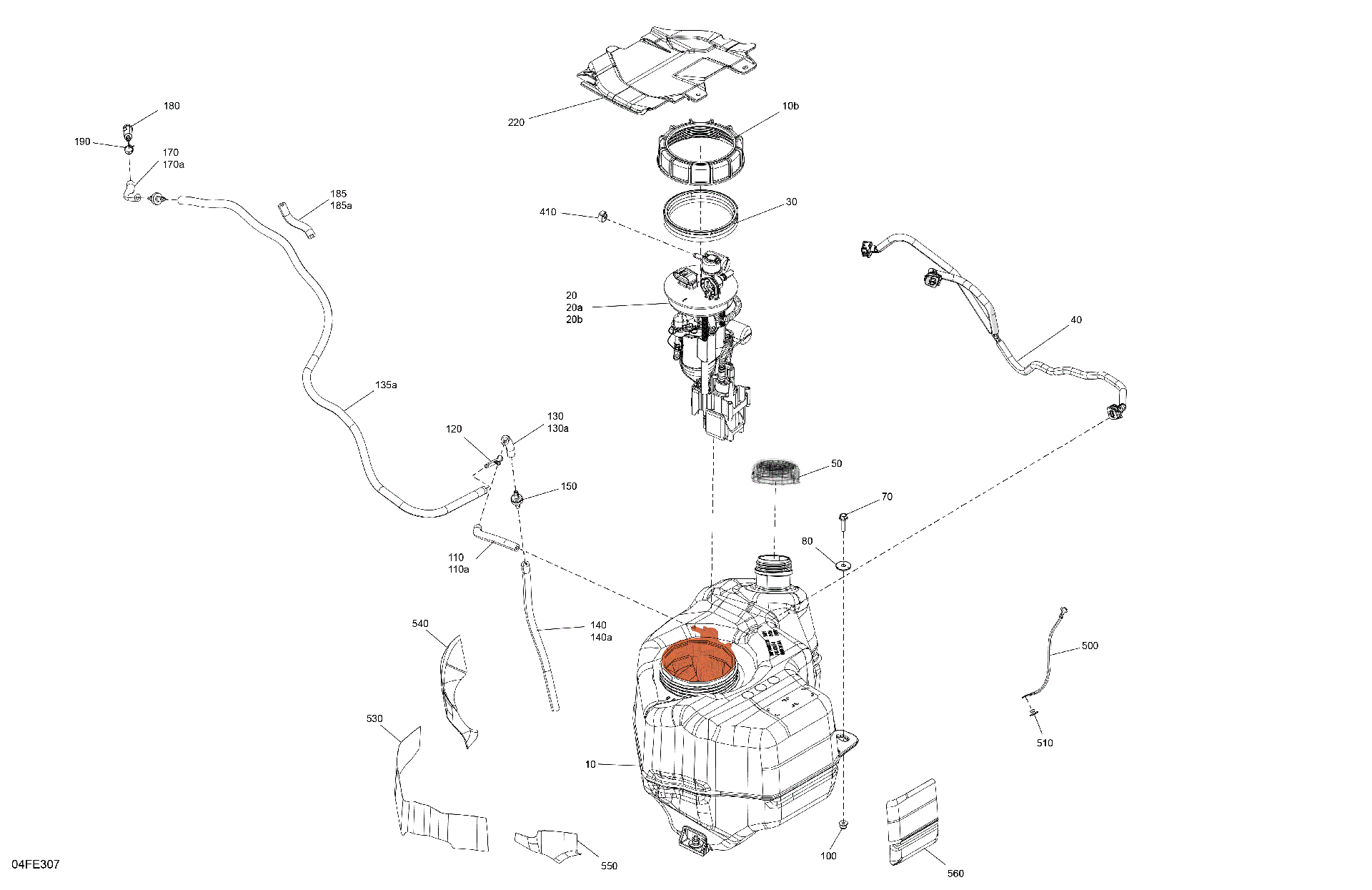 An Image of a Genuine Can-Am Parts Schematic Diagram showing the schematic - ENGINE - FUEL