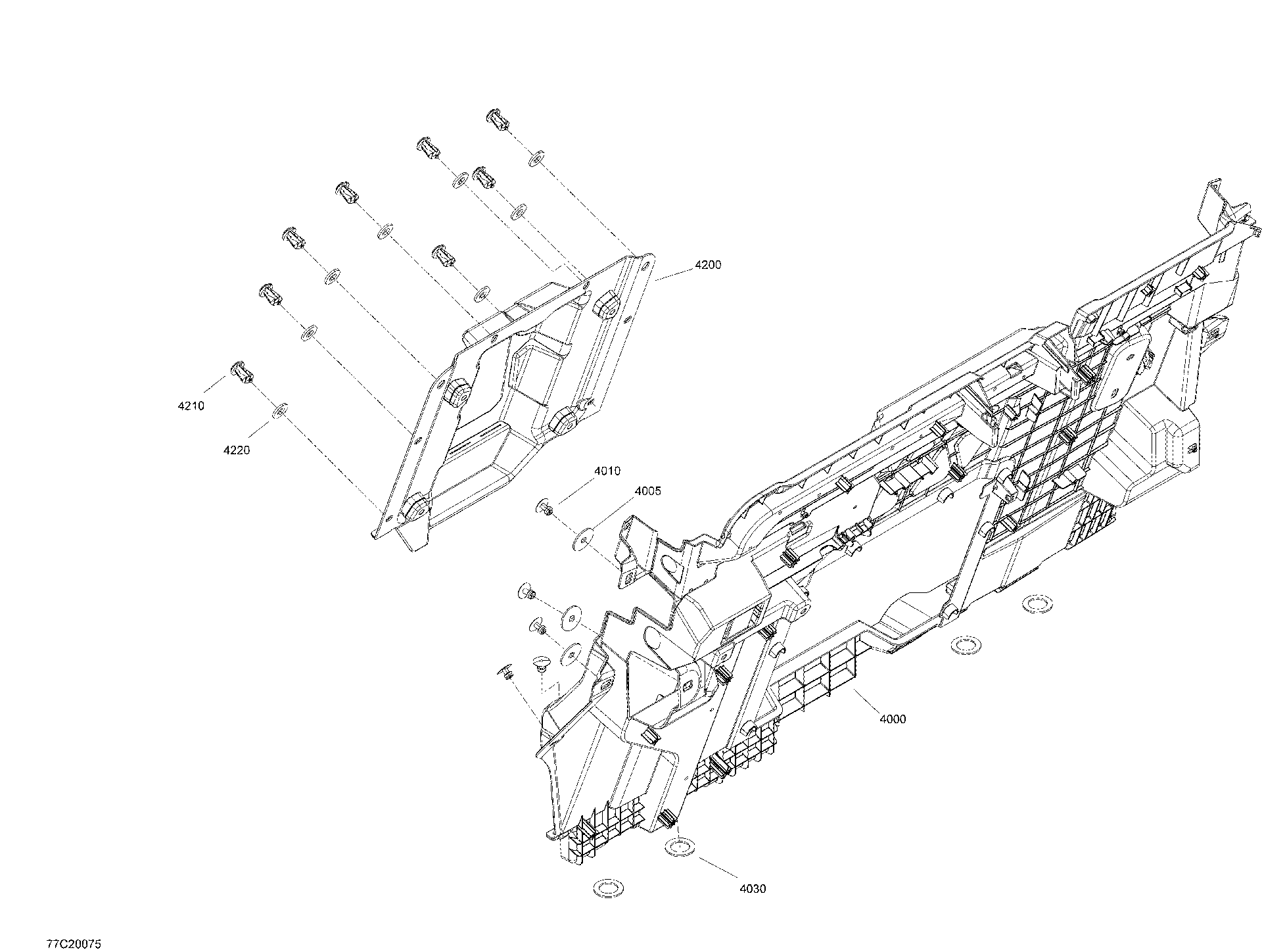 An Image of a Genuine Can-Am Parts Schematic Diagram showing the schematic - CAB INTERIOR - BACK WALL SECTION