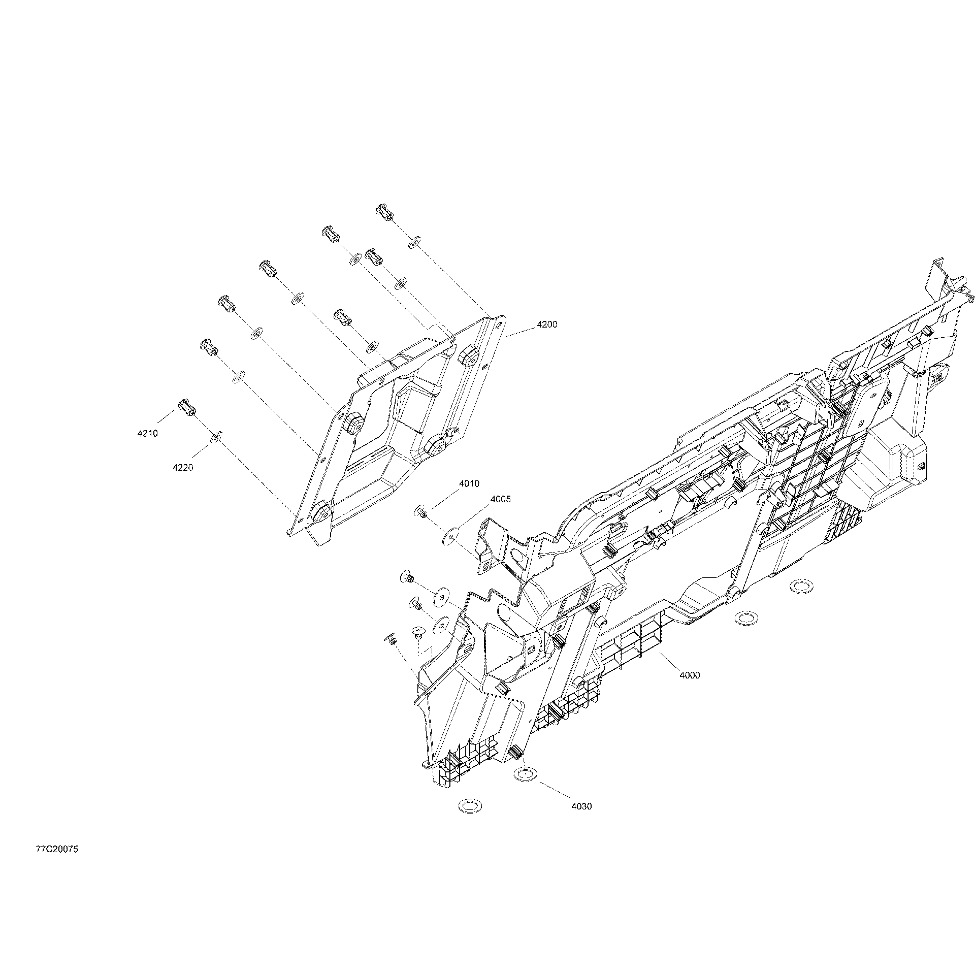 An Image of a Genuine Can-Am Parts Schematic Diagram showing the schematic - CAB INTERIOR - BACK WALL SECTION