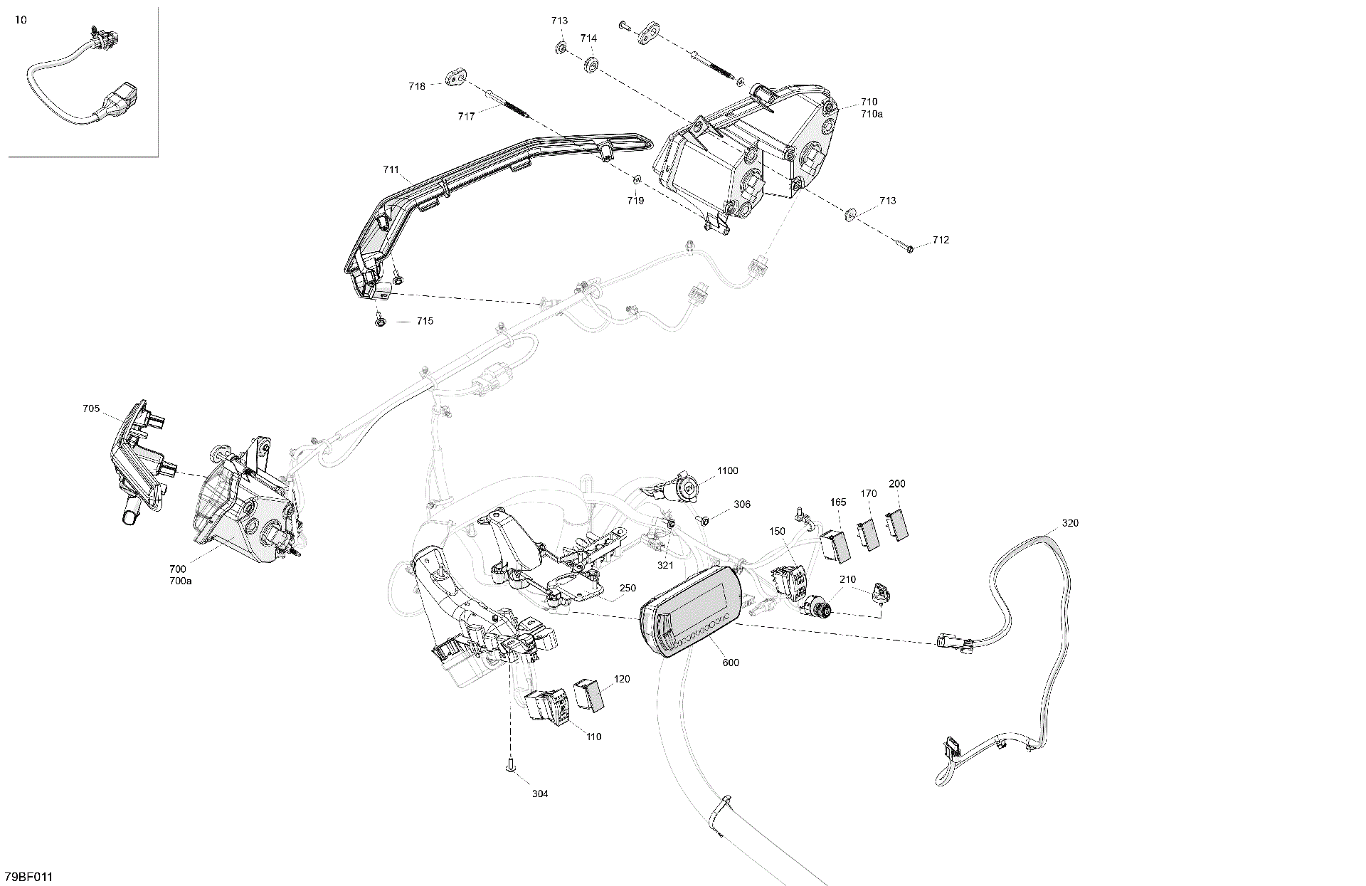 An Image of a Genuine Can-Am Parts Schematic Diagram showing the schematic - ELECTRIC - FRONT SECTION