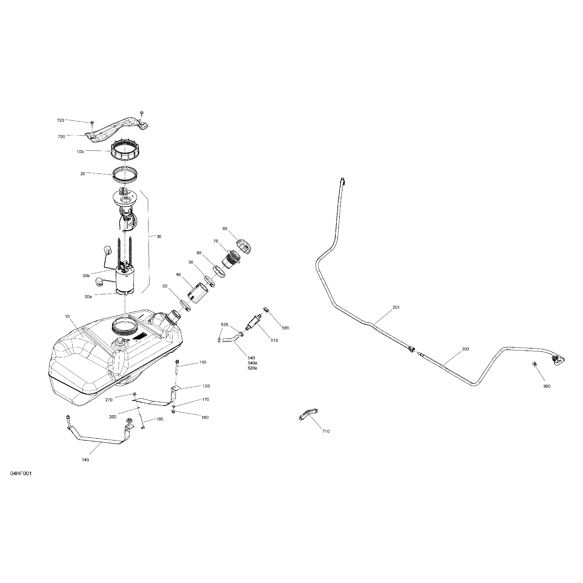 An Image of a Genuine Can-Am Parts Schematic Diagram showing the schematic - ENGINE - FUEL