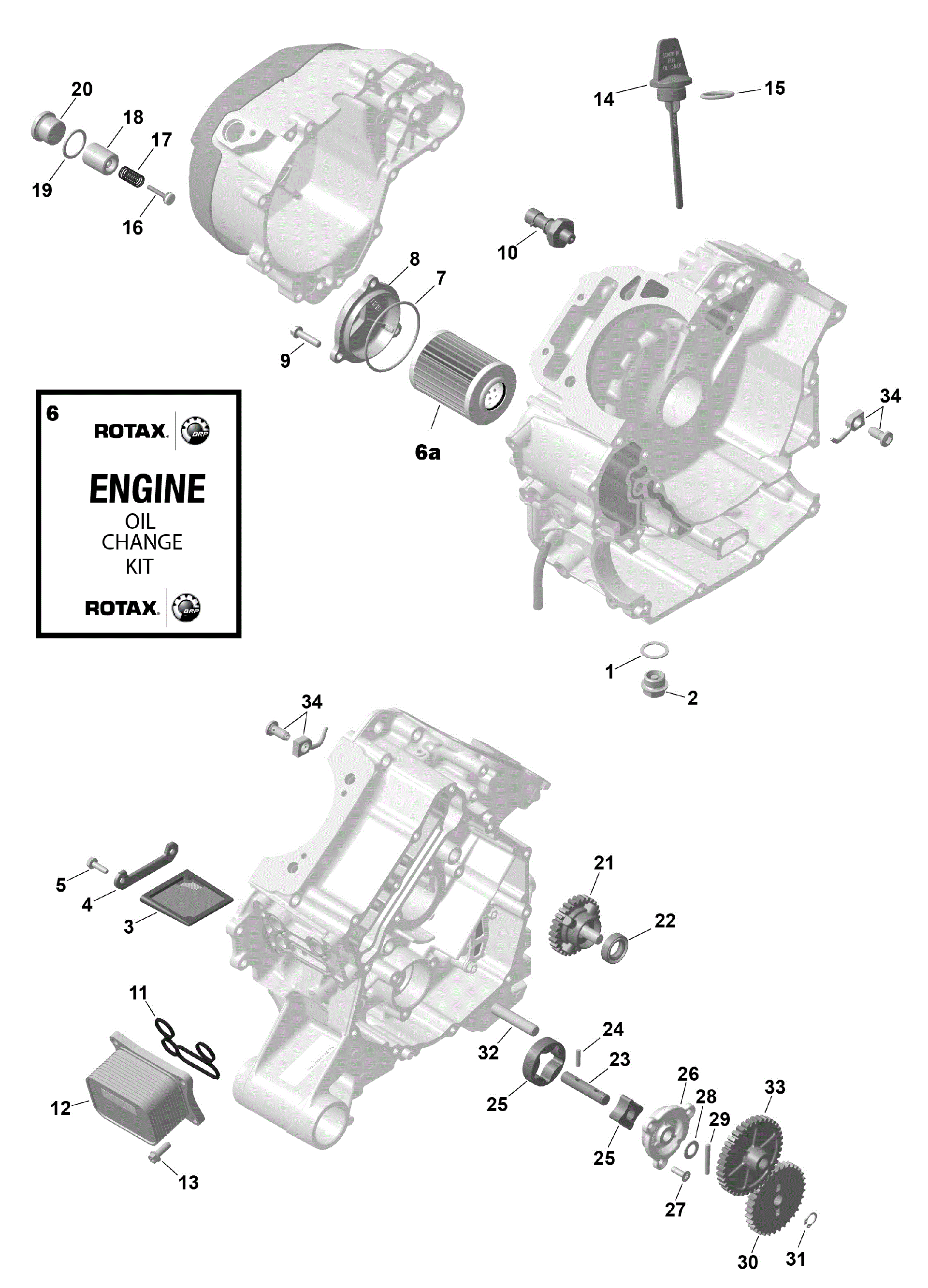 An Image of a Genuine Can-Am Parts Schematic Diagram showing the schematic - ROTAX - ENGINE LUBRICATION
