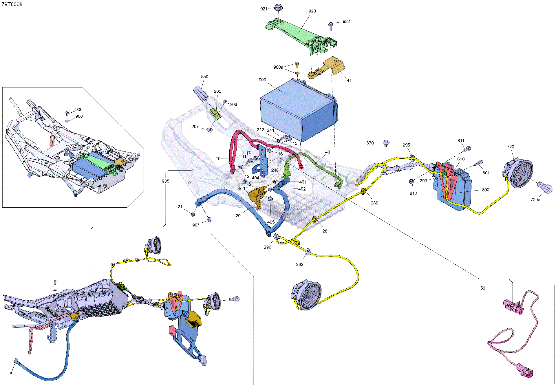 An Image of a Genuine Can-Am Parts Schematic Diagram showing the schematic - ELECTRIC - REAR SECTION