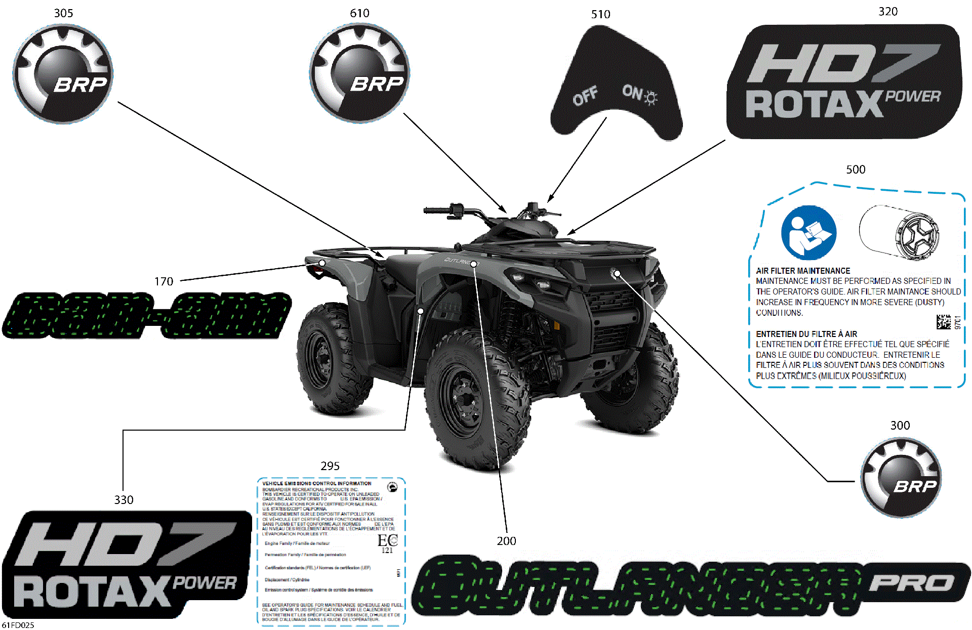 An Image of a Genuine Can-Am Parts Schematic Diagram showing the schematic - BODY - FEATURE DECALS