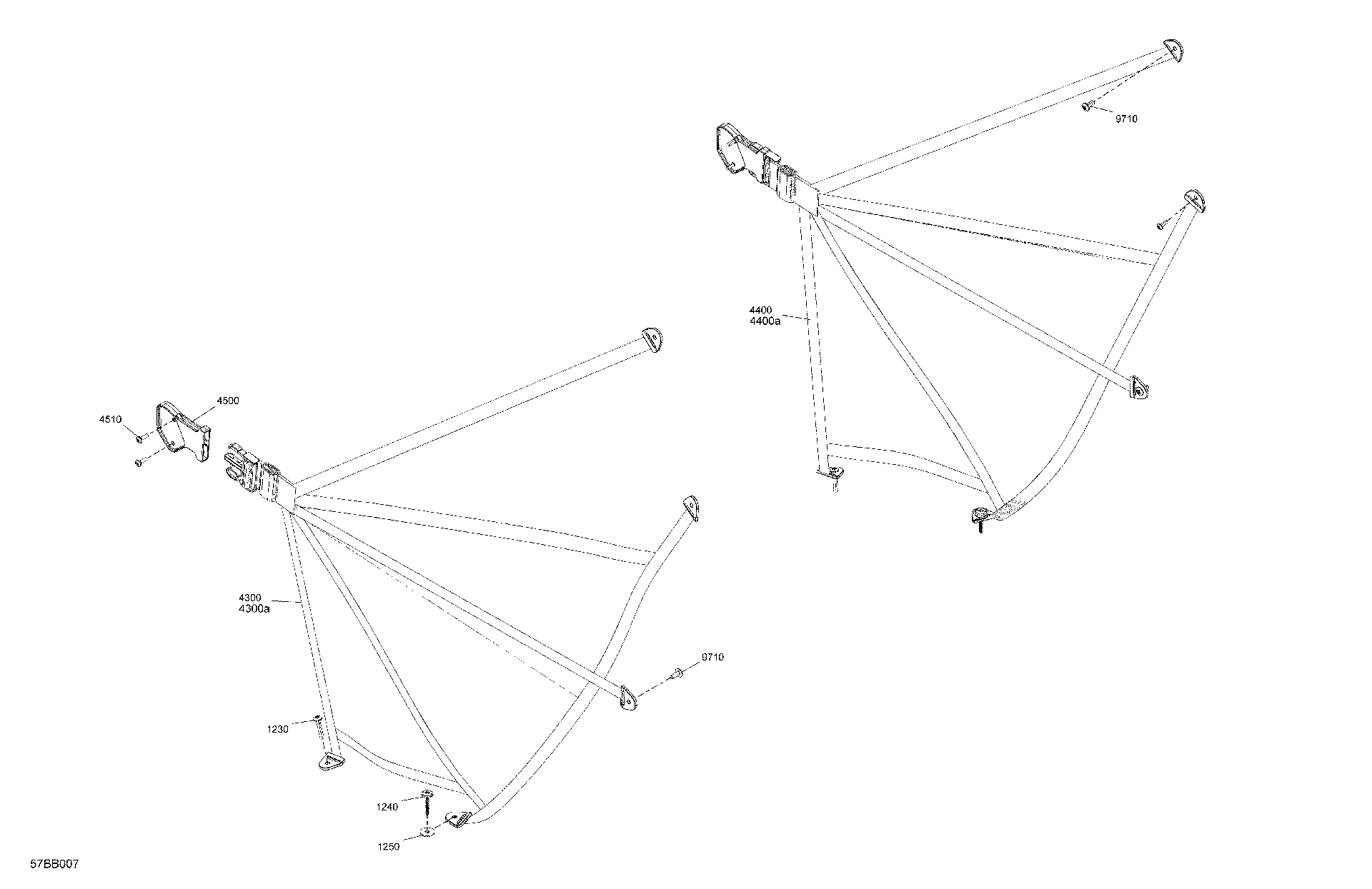An Image of a Genuine Can-Am Parts Schematic Diagram showing the schematic - BODY - SAFETY NET