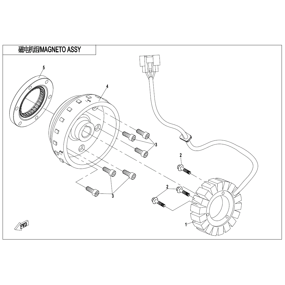 An Image of a Genuine CFMOTO Parts Schematic Diagram showing the schematic - MAGNETO ASSY. - 2023 CFMOTO ZFORCE 800 Trail