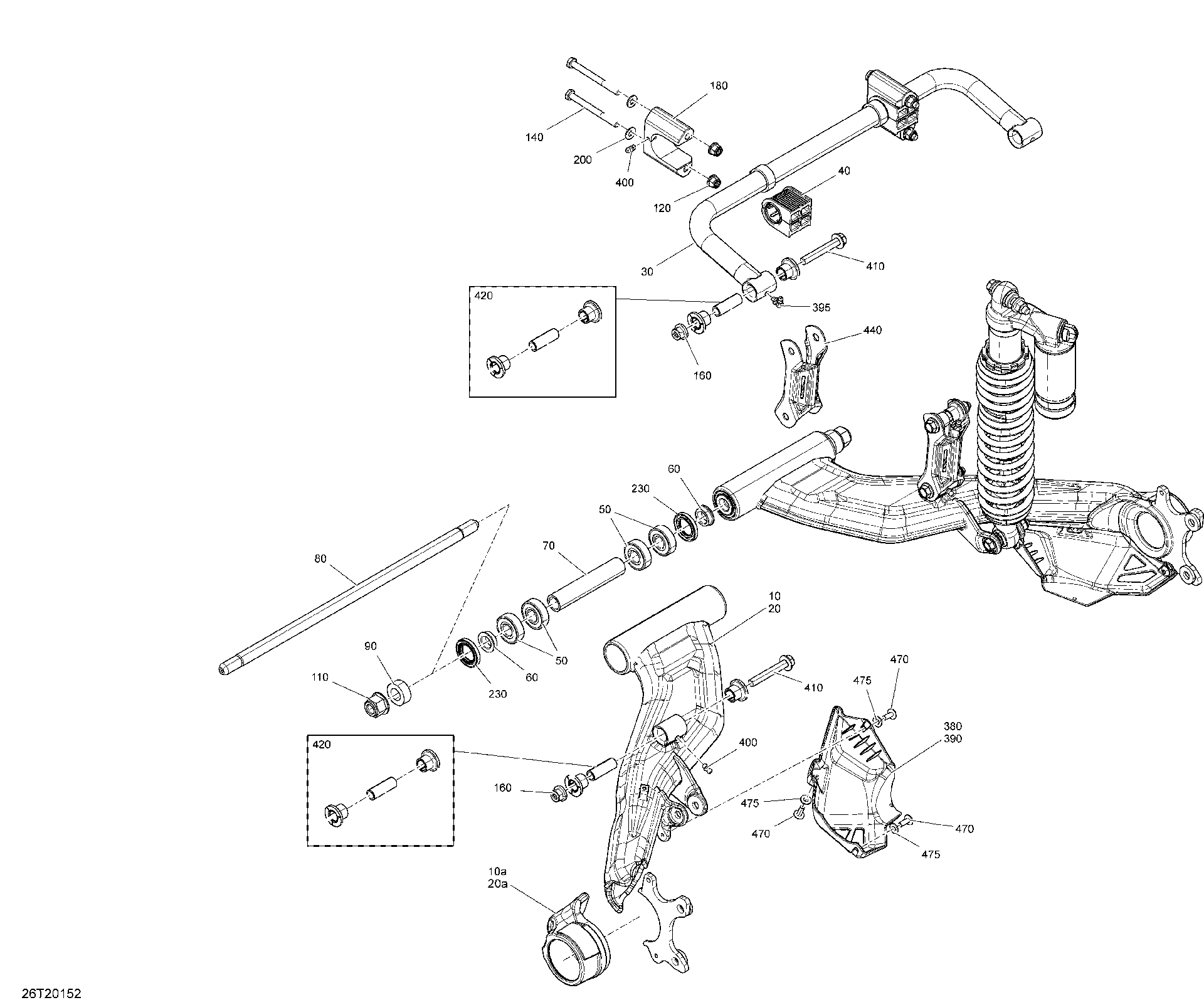 An Image of a Genuine Can-Am Parts Schematic Diagram showing the schematic - REAR SUSPENSION