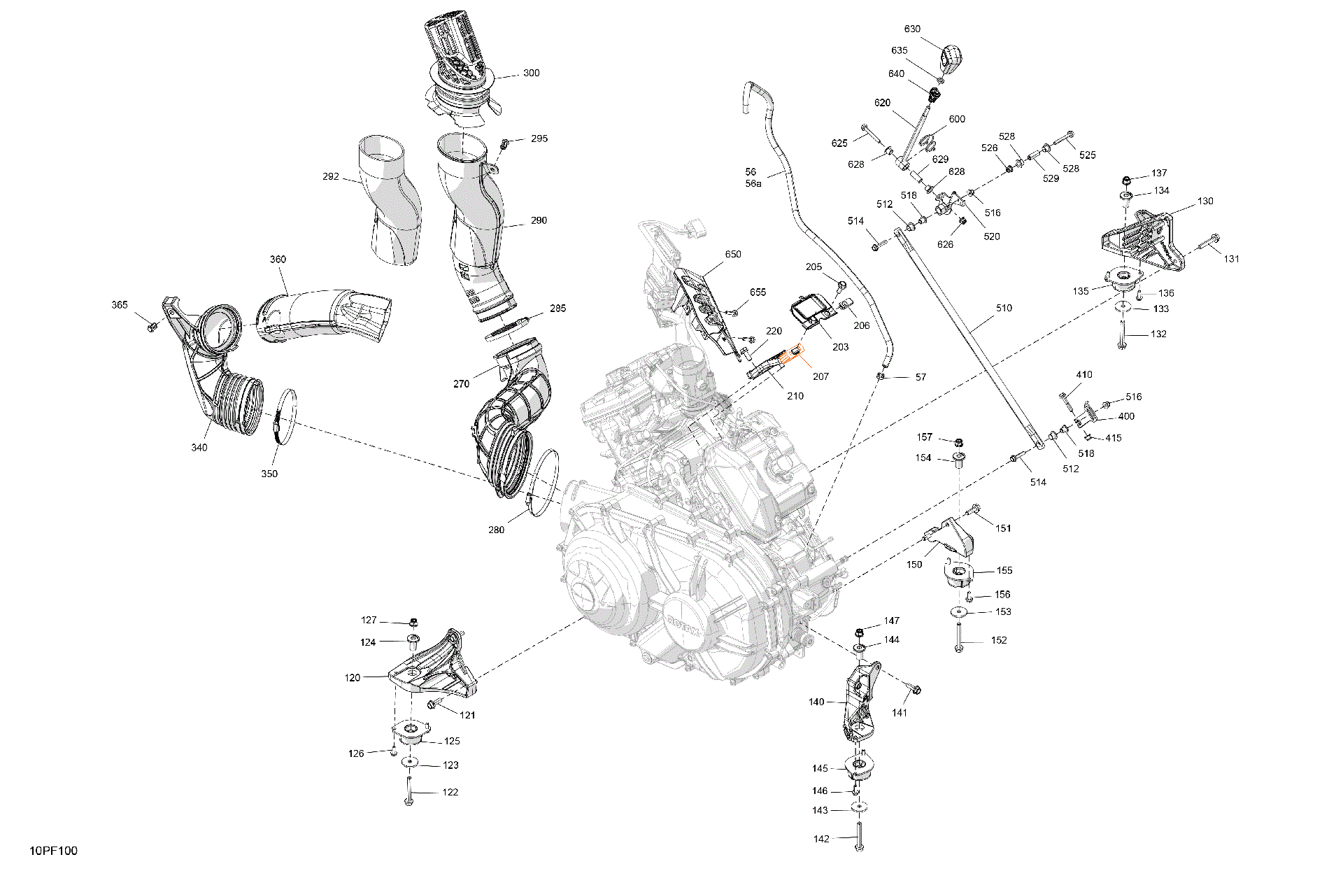 An Image of a Genuine Can-Am Parts Schematic Diagram showing the schematic - ENGINE - SYSTEM