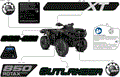 BODY - FEATURE DECALS - 2026 CAN AM OUTLANDER 850 4X4 XT - COMPASS GREEN
