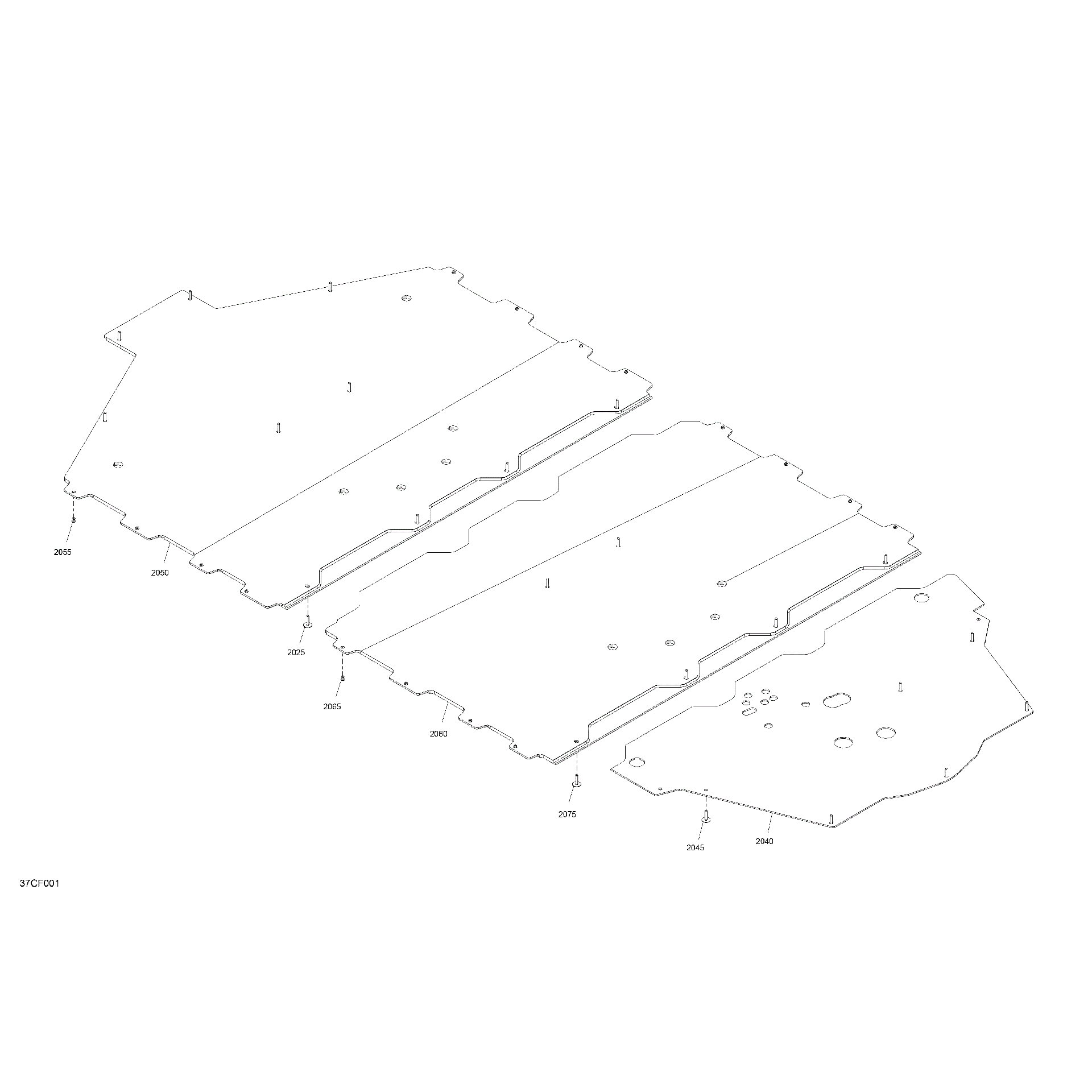An Image of a Genuine Can-Am Parts Schematic Diagram showing the schematic - BODY - SKID PLATE